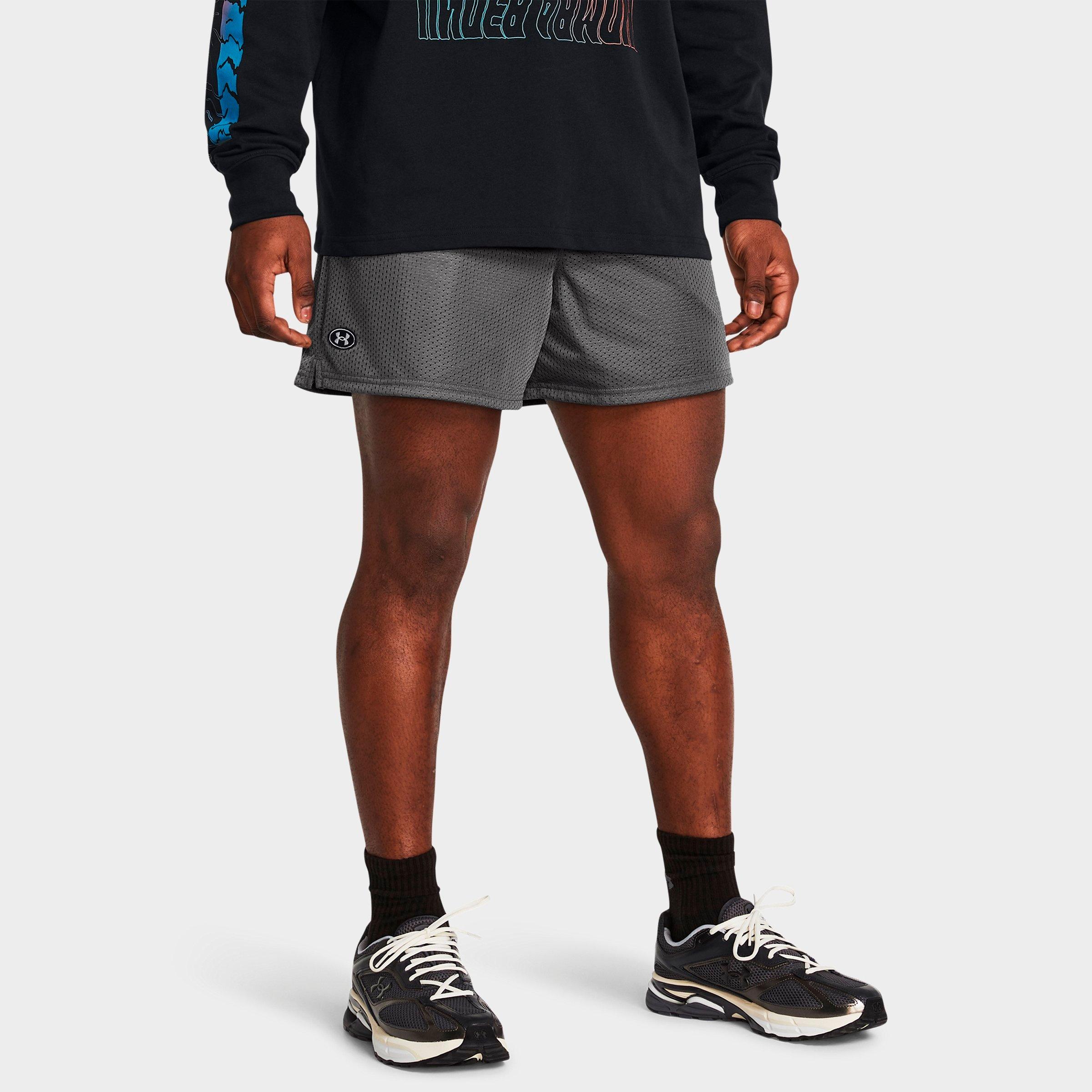 Under Armour Men's UA Icon 5" Mesh Shorts in Castlerock/White Size: XS