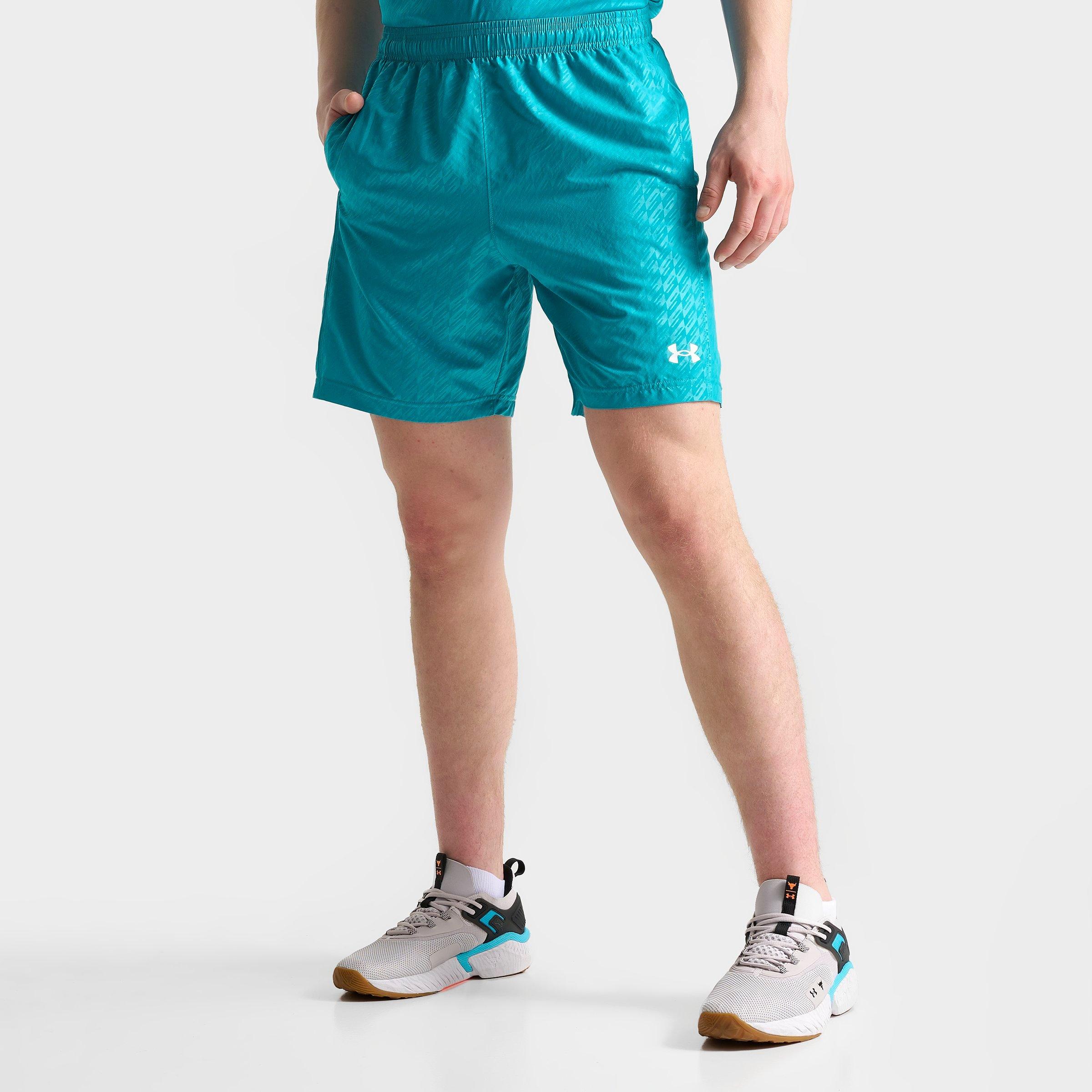 Shop Under Armour Men's Woven Embossed Training Shorts In Circuit Teal