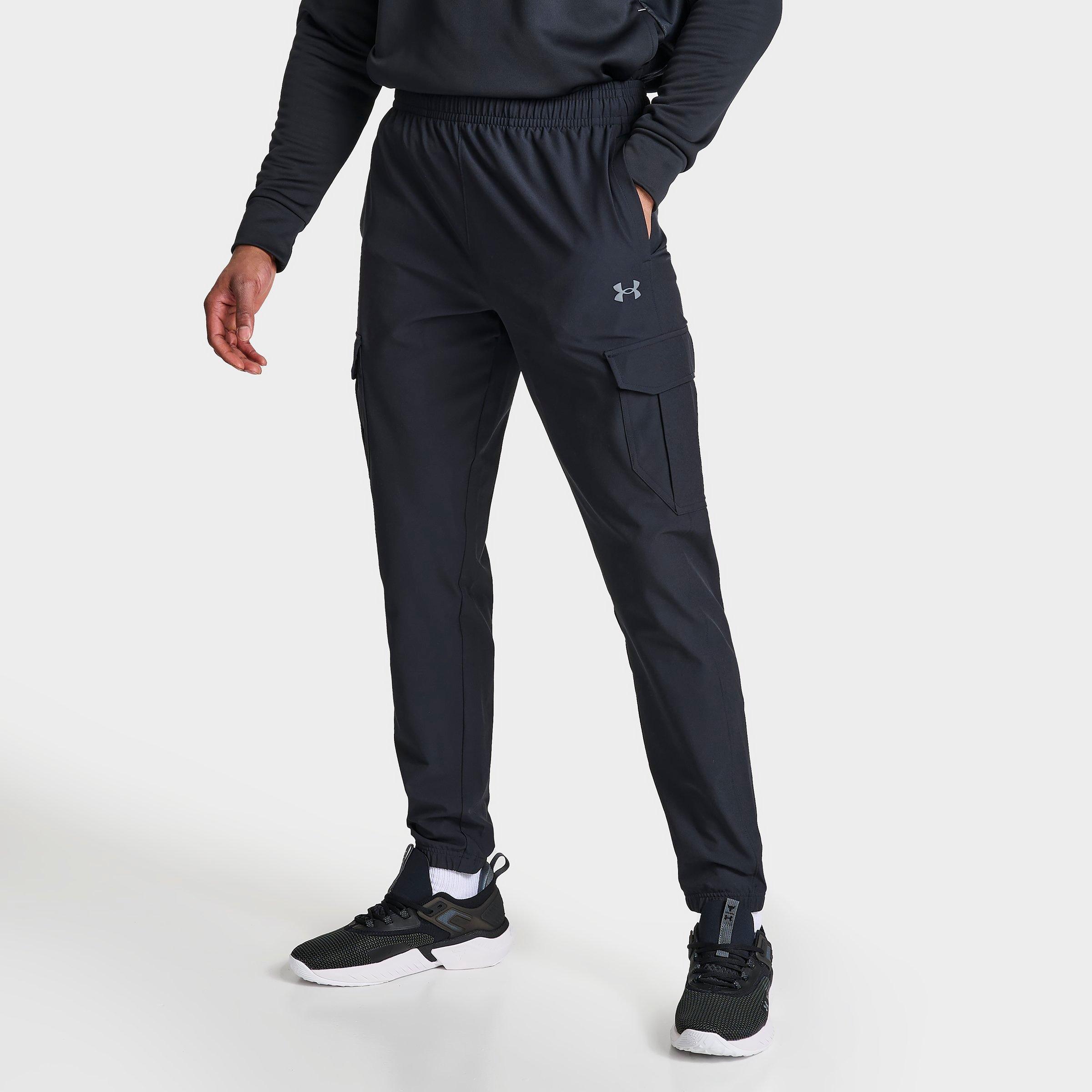 Under Armour Men's Woven Cargo Jogger Pants in Black/Black Size Large