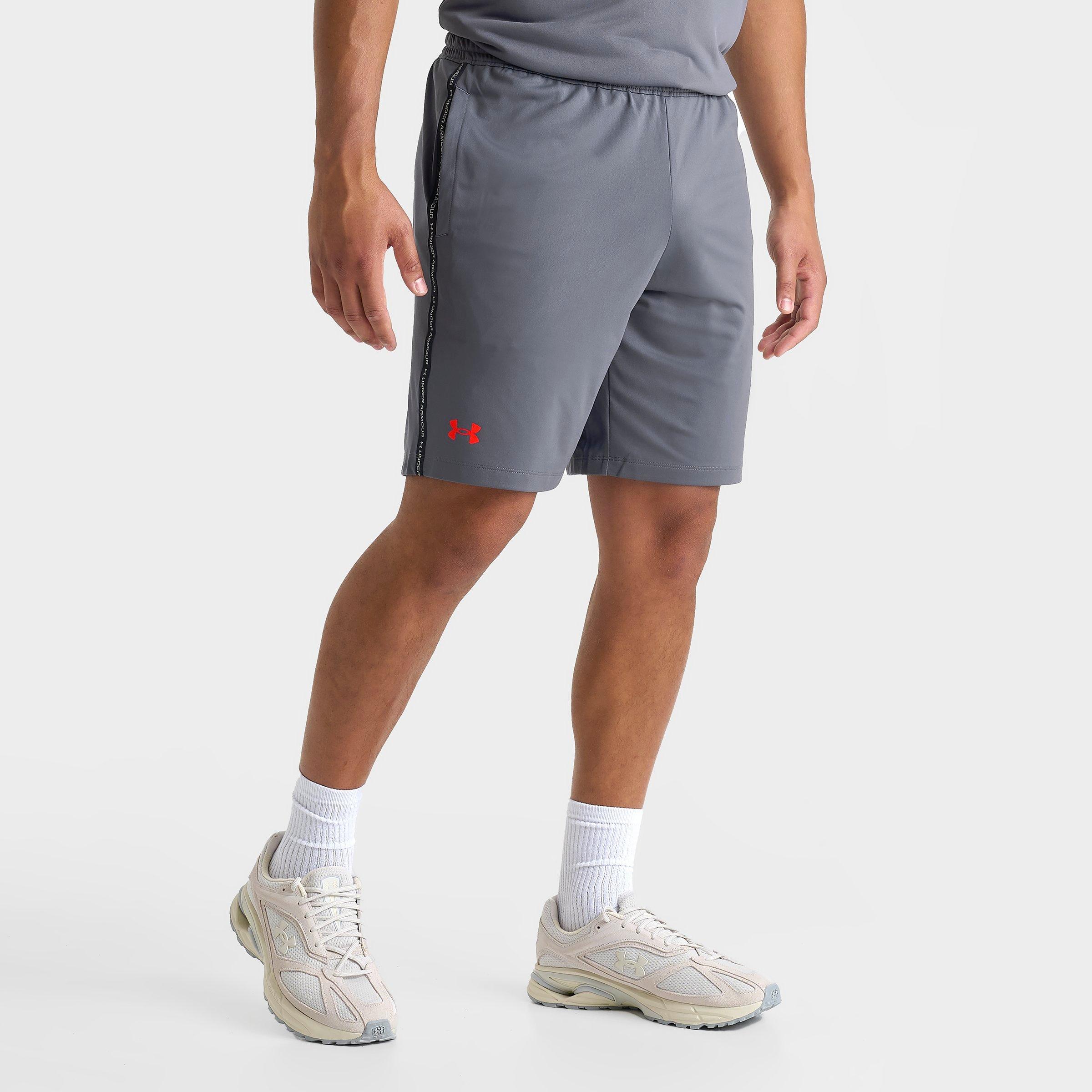 Under Armour Men's Heatgear Knit Tape Shorts in Grey/Castlerock Size Large 100% Polyester/Knit