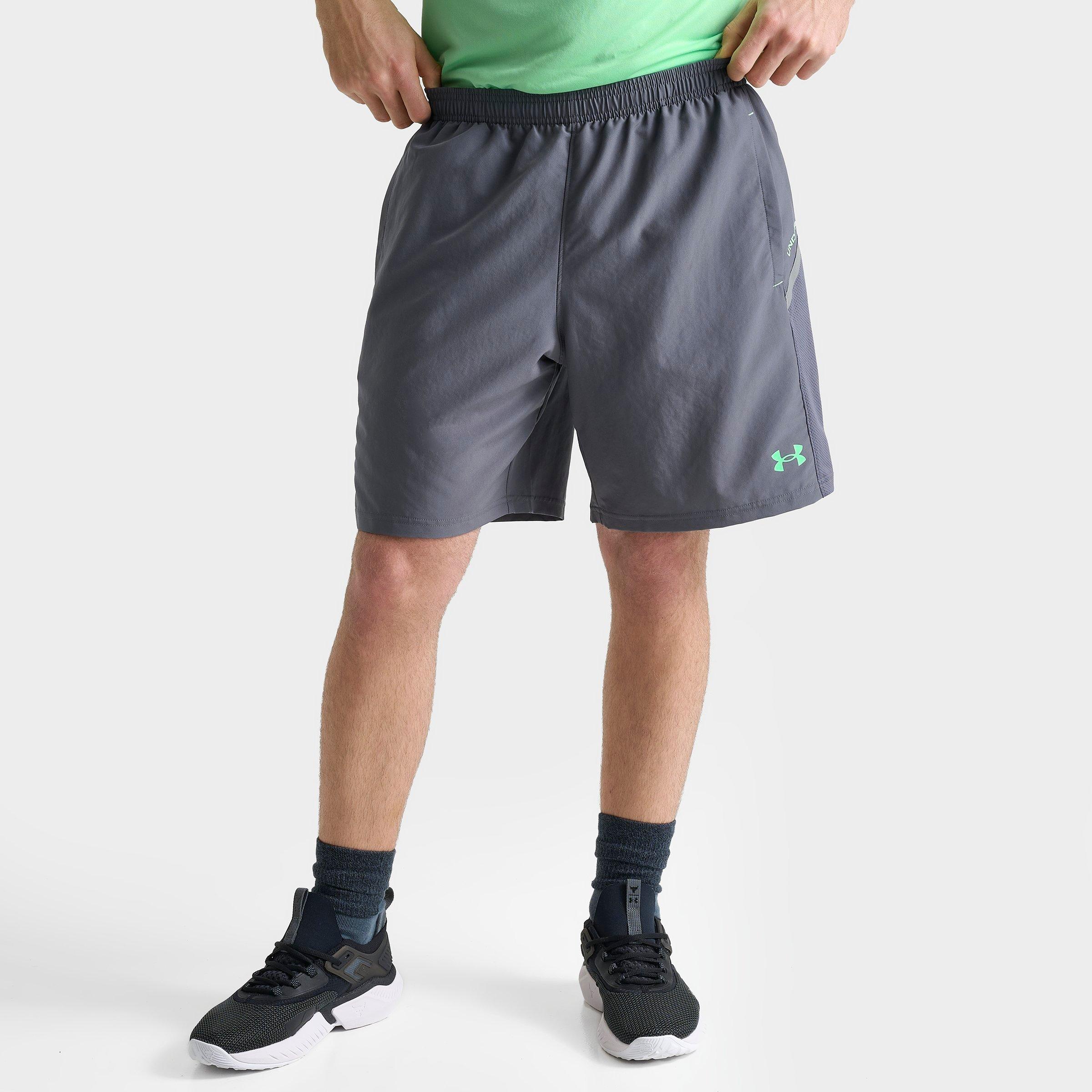Shop Under Armour Men's Core+ Woven Shorts In Castlerock/matrix Green