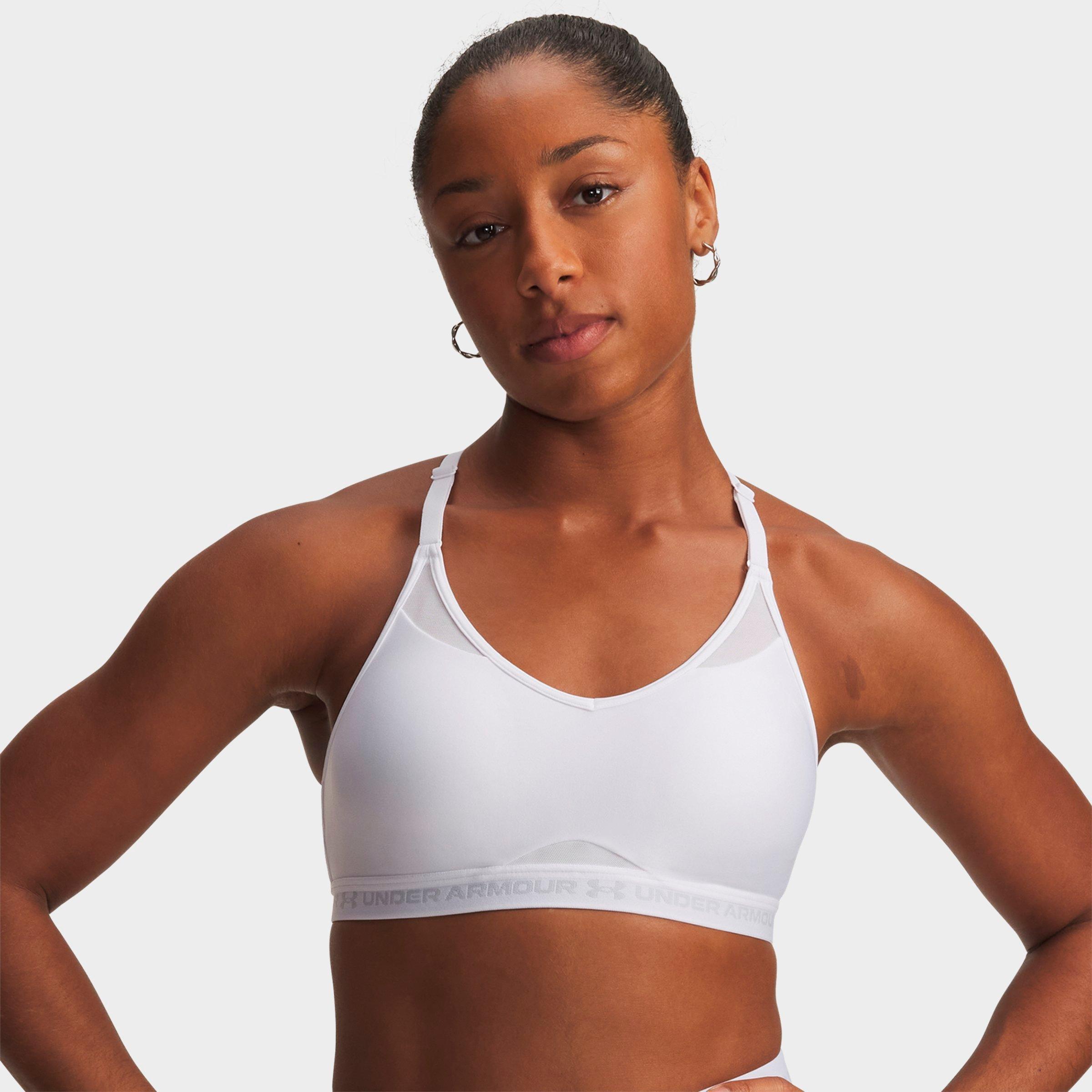 Under Armour Women's UA Crossback Low Sports Bra in White/Halo Gray Size: Small