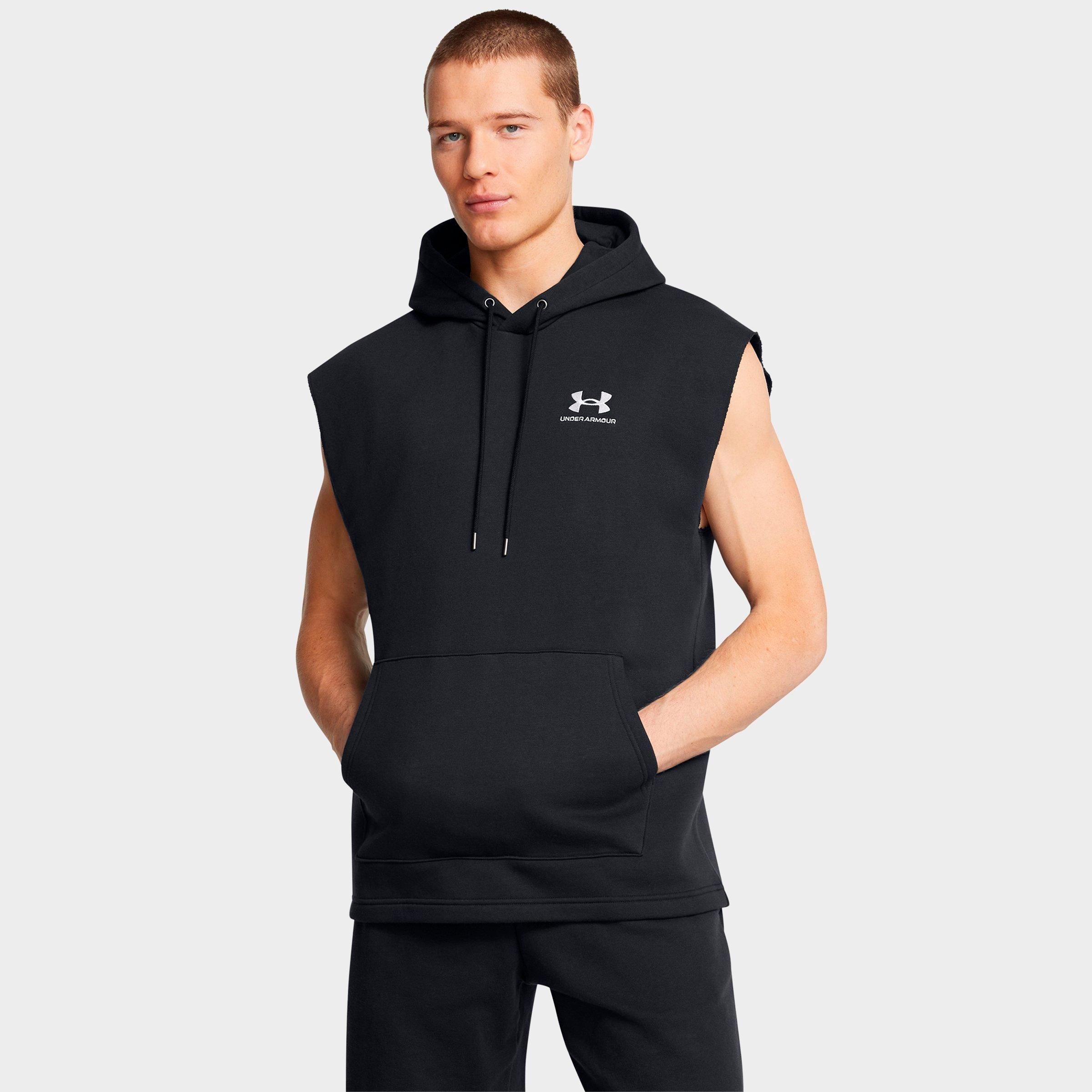 Under Armour Men's UA Icon Fleece Sleeveless Hoodie in Black/White Size: XS