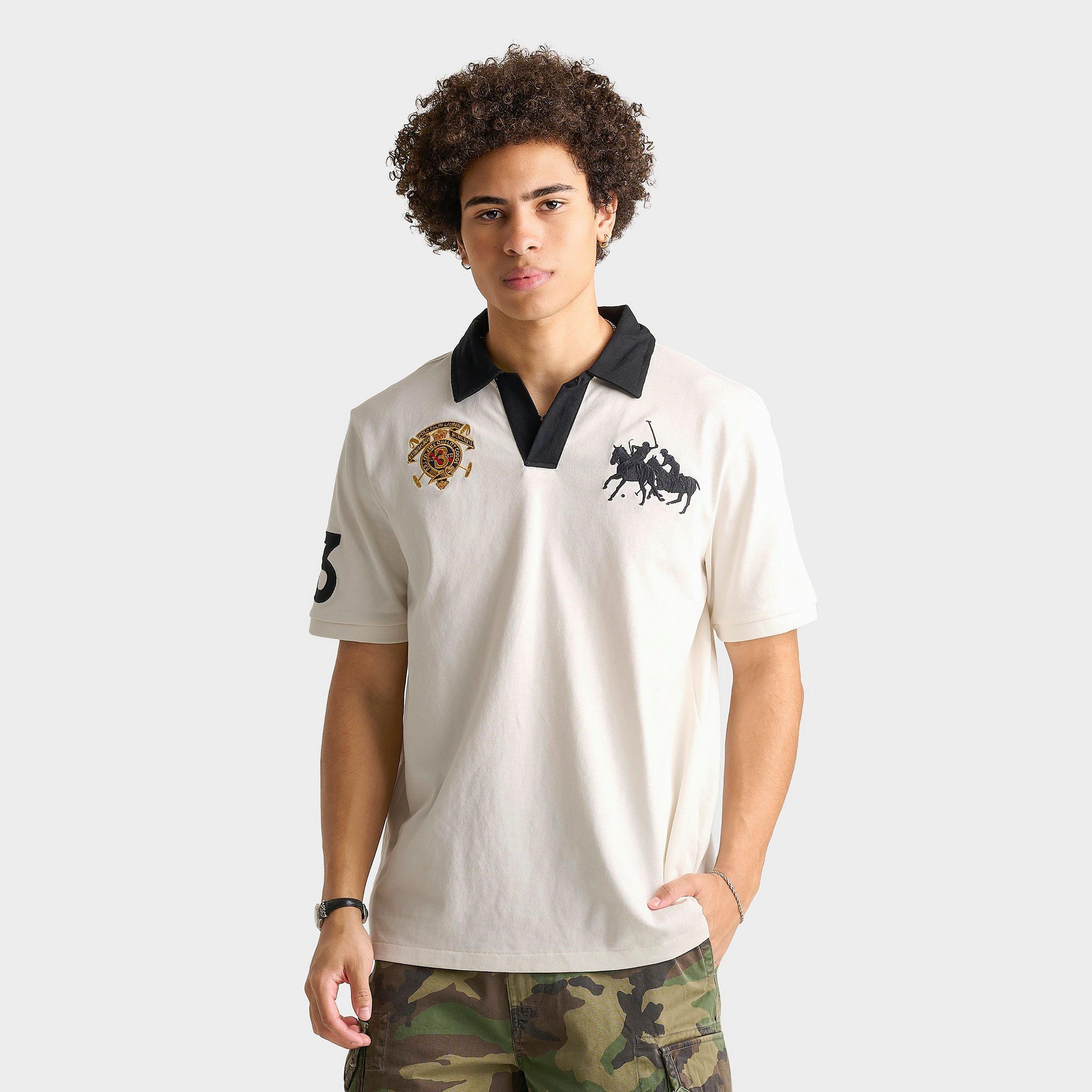 Polo Ralph Lauren Men's Big Pony Crest Jersey Polo Shirt in Nevis/Polo Black Size: Small