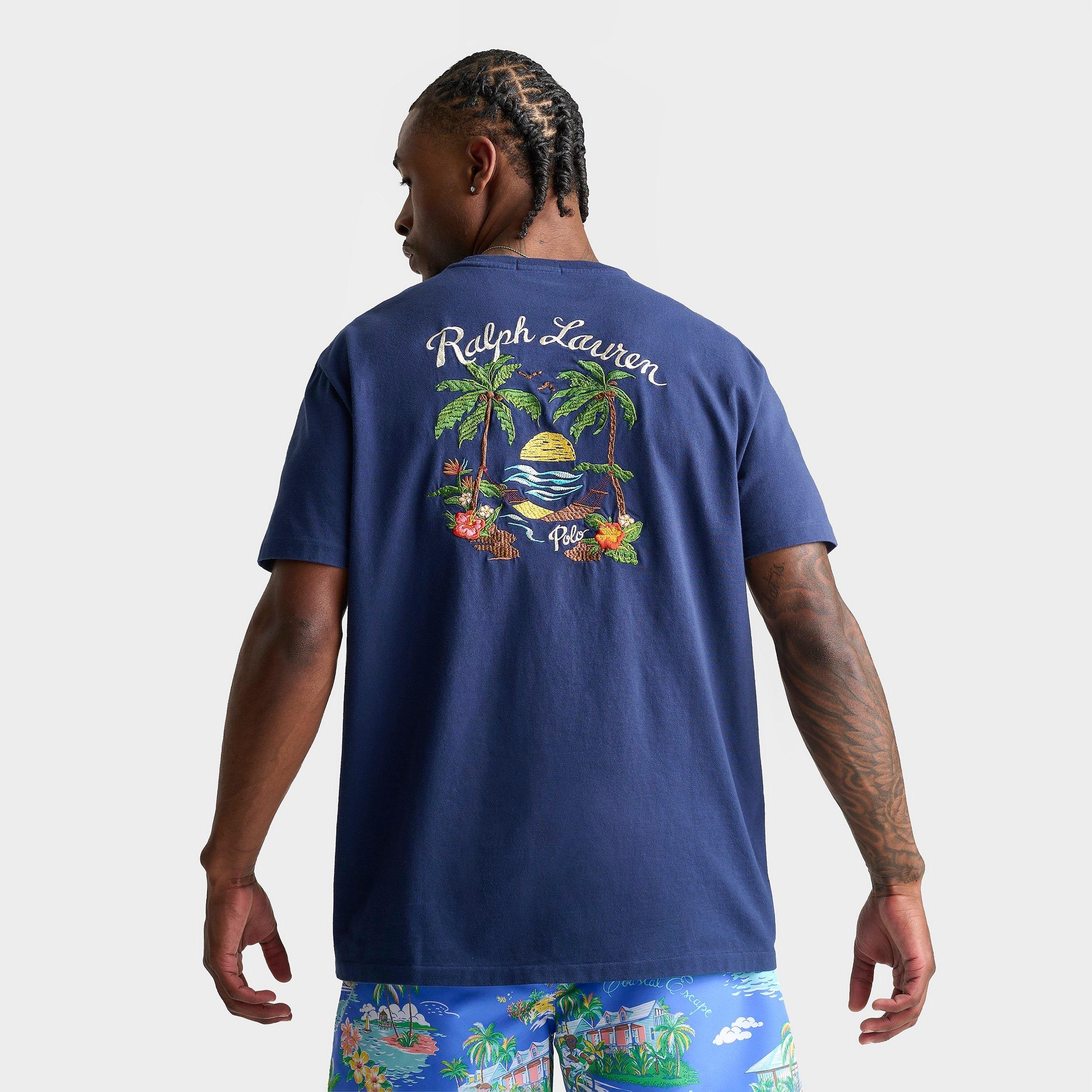 Polo Ralph Lauren Men's Palm Tree T-Shirt in Dark Cobalt Size: 2XL