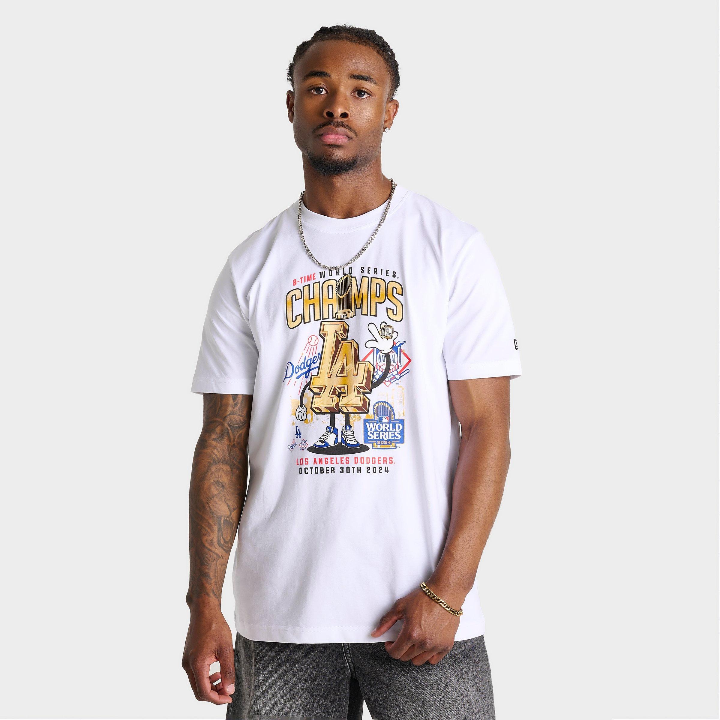 New Era Men's Los Angeles Dodgers MLB 8-Time Champs T-Shirt in White Size: Small