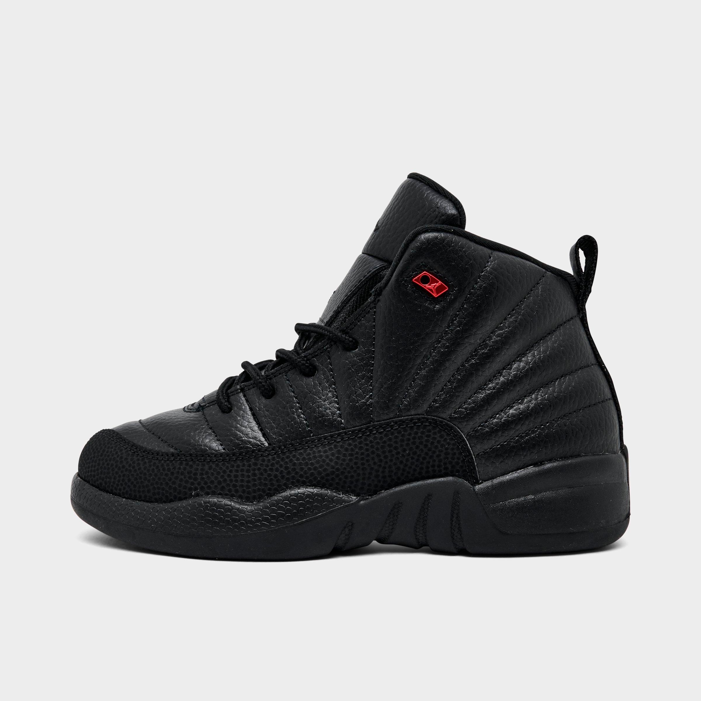 Jordan Little Kids Air Retro 12 Basketball Shoes in Black/Varsity Red Size: 2.0