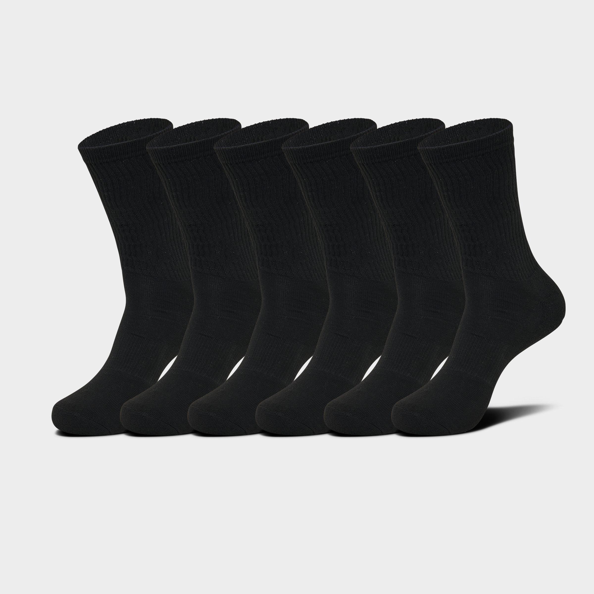 IMPLUS IMPLUS MEN'S FINISH LINE 6-PACK CREW SOCKS SIZE LARGE COTTON 