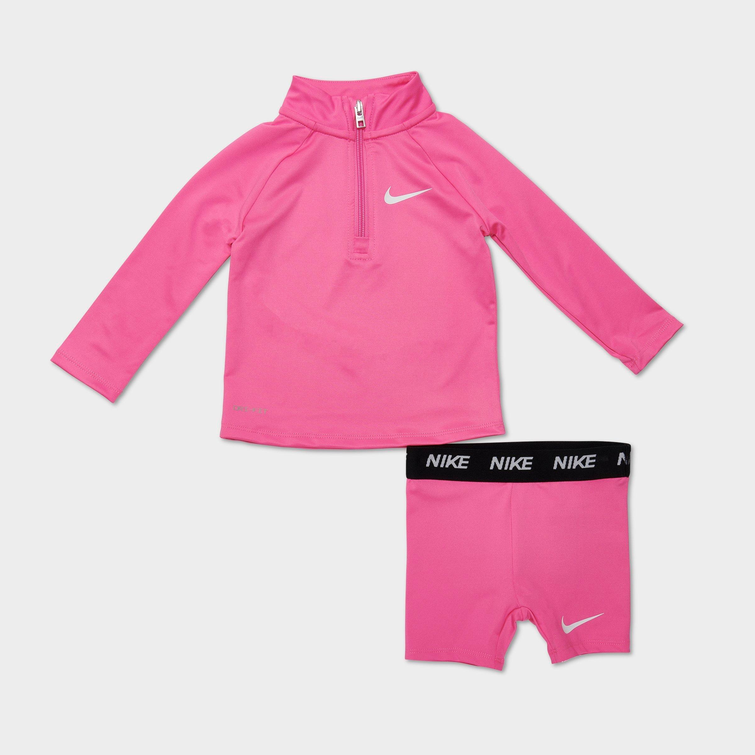 Nike Babies' Girls' Infant Pro Quarter-zip Top And Shorts Set In