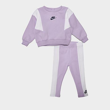 Nike Babies'  Girl's Infant Crewneck Sweatshirt And Leggings Set In Lilac Bloom