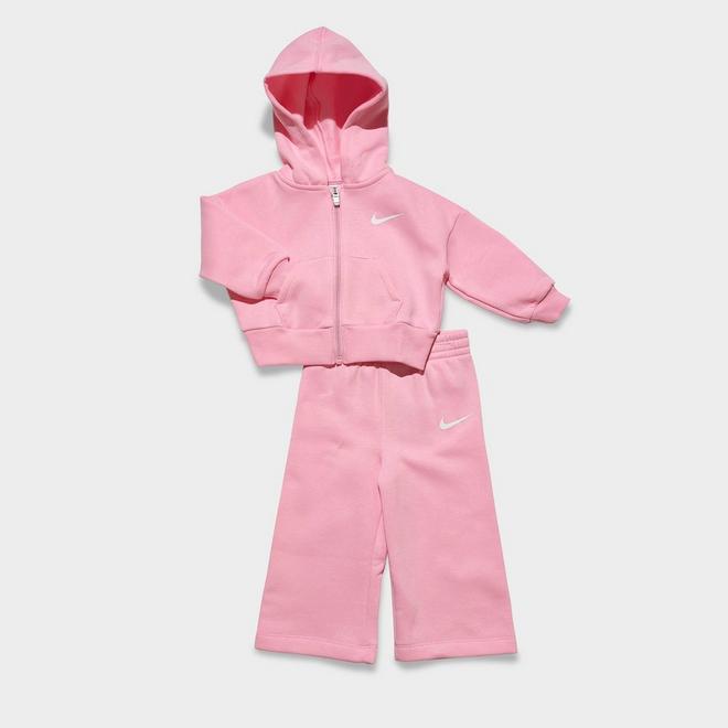 Girls' Infant Nike Full-Zip Hoodie and Wide Leg Sweatpants Set
