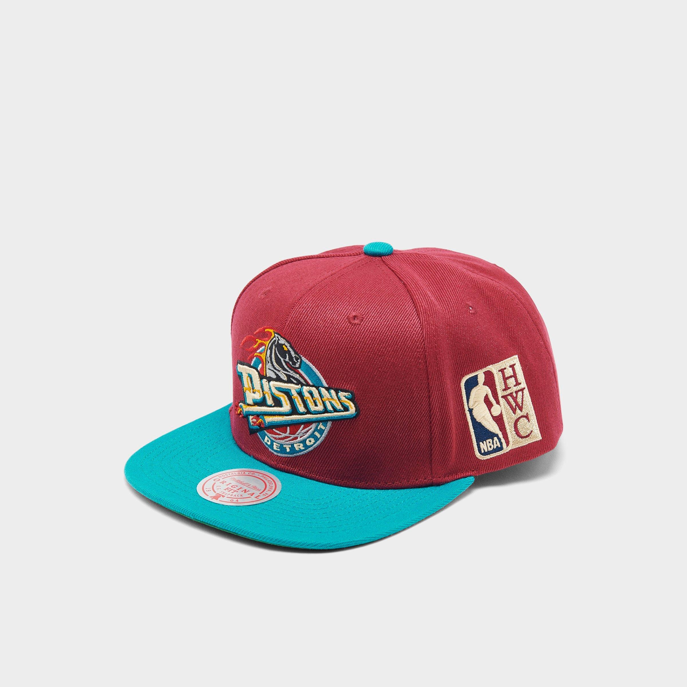 Mitchell & Ness Detroit Pistons Teal Snapback Hat Cap |