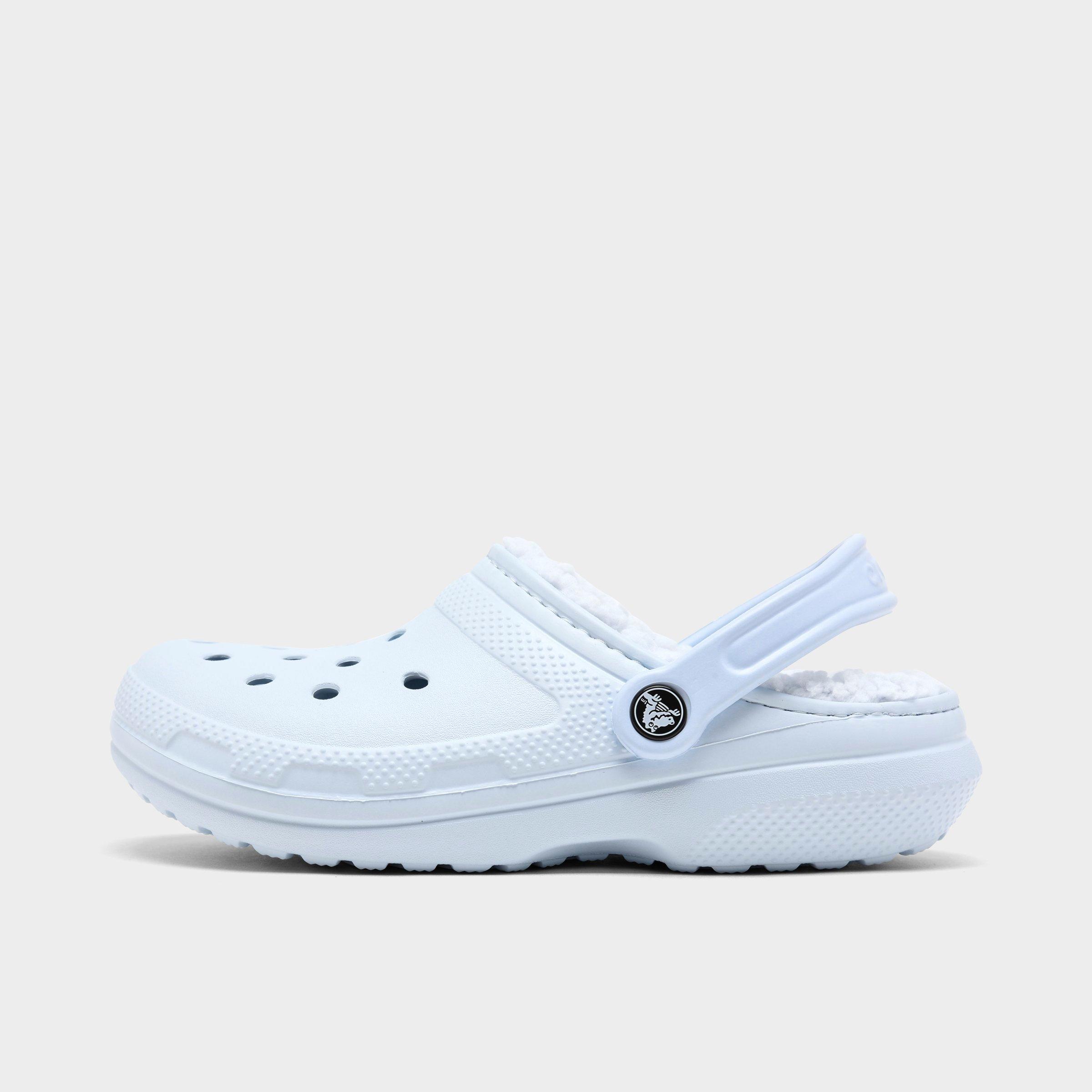 lined crocs mineral blue