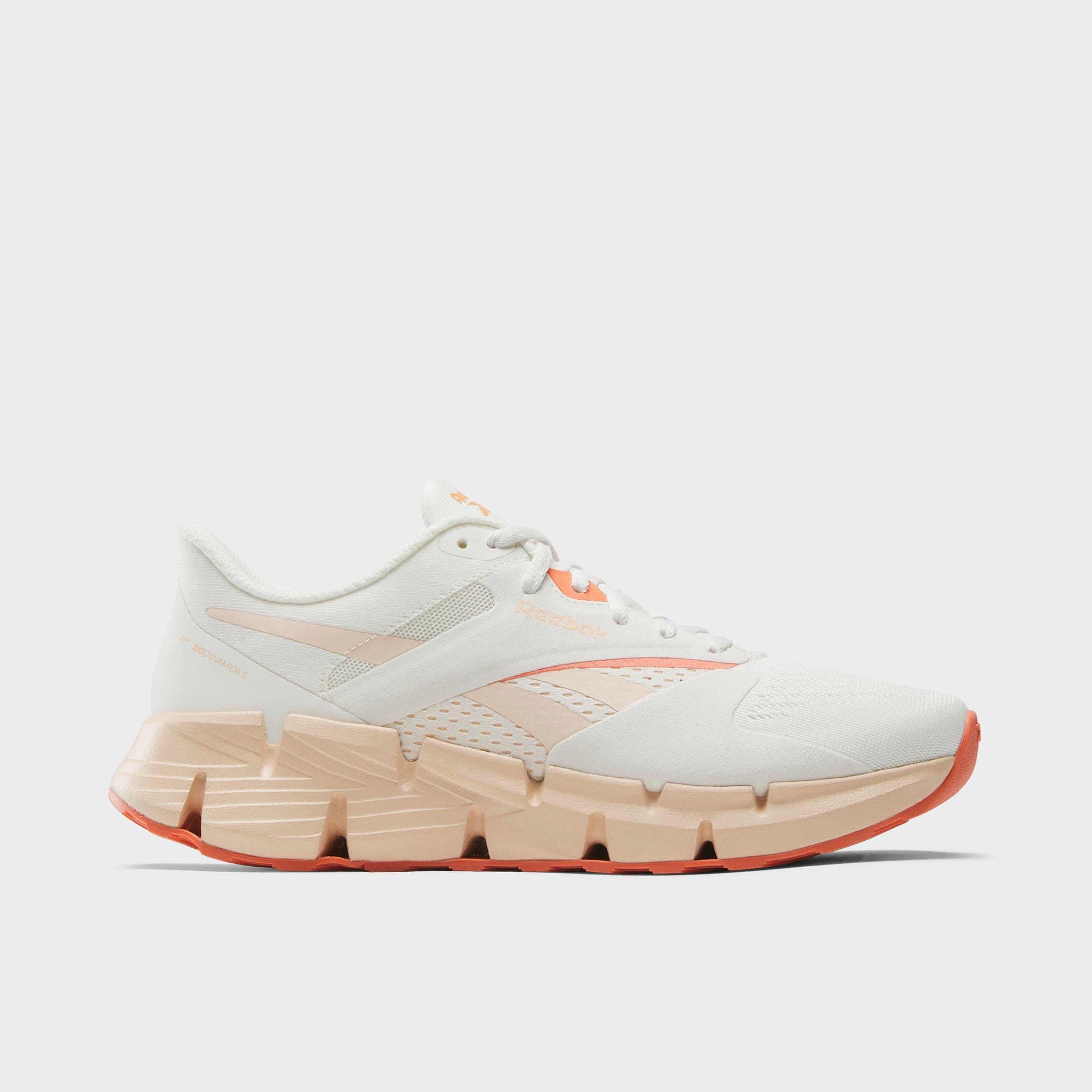 Reebok Women's Zig Dynamica 5 Running Shoes in Chalk/Washed Clay/Coral Size: 5.0
