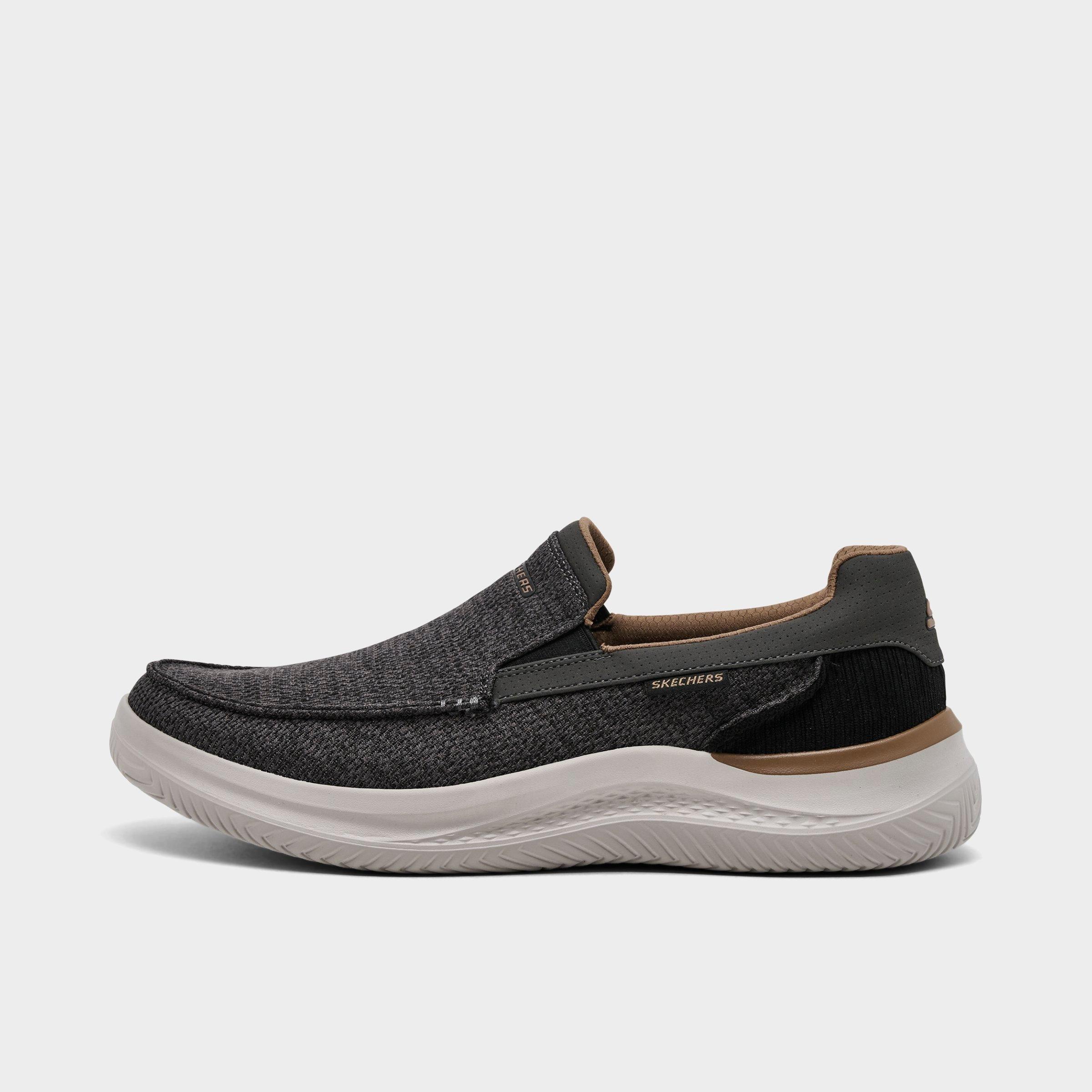Men's Skechers Relaxed Fit: Hasting - Marco Slip-On Casual Shoes in Grey/Black Size: 8.5