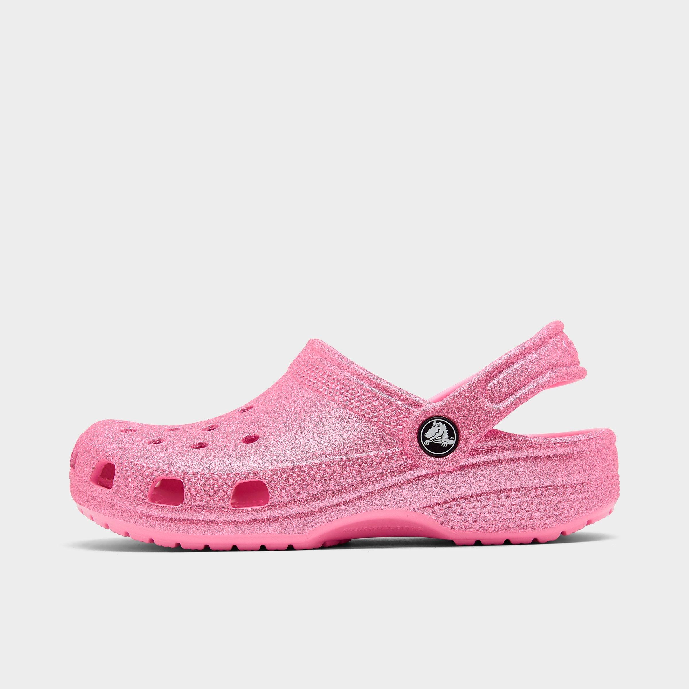 Crocs Girls' Little Kids' Classic Glitter Clog Shoes In Pink Tweed