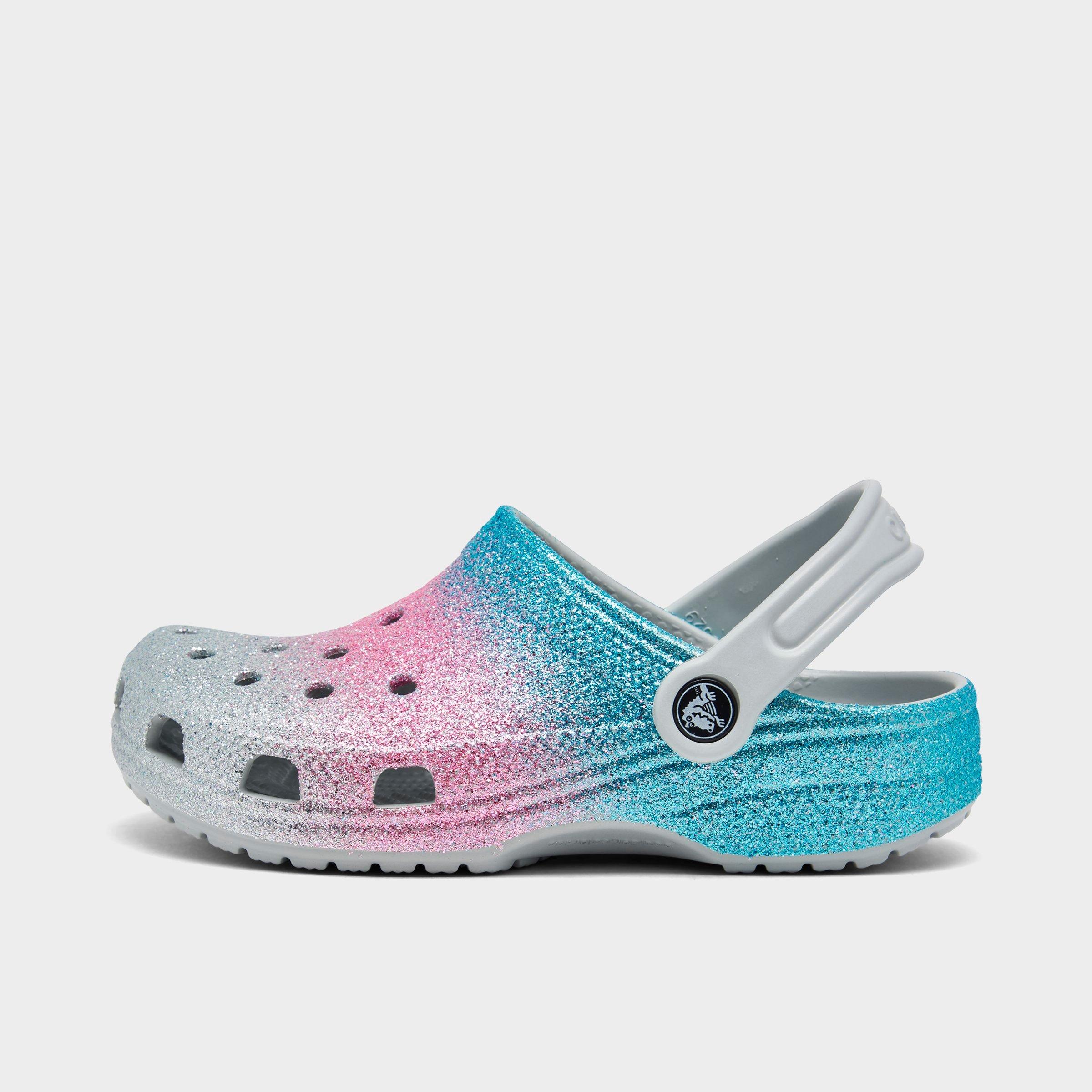 Crocs Kids' Classic Glitter Clog Sandal In Shimmer/multi