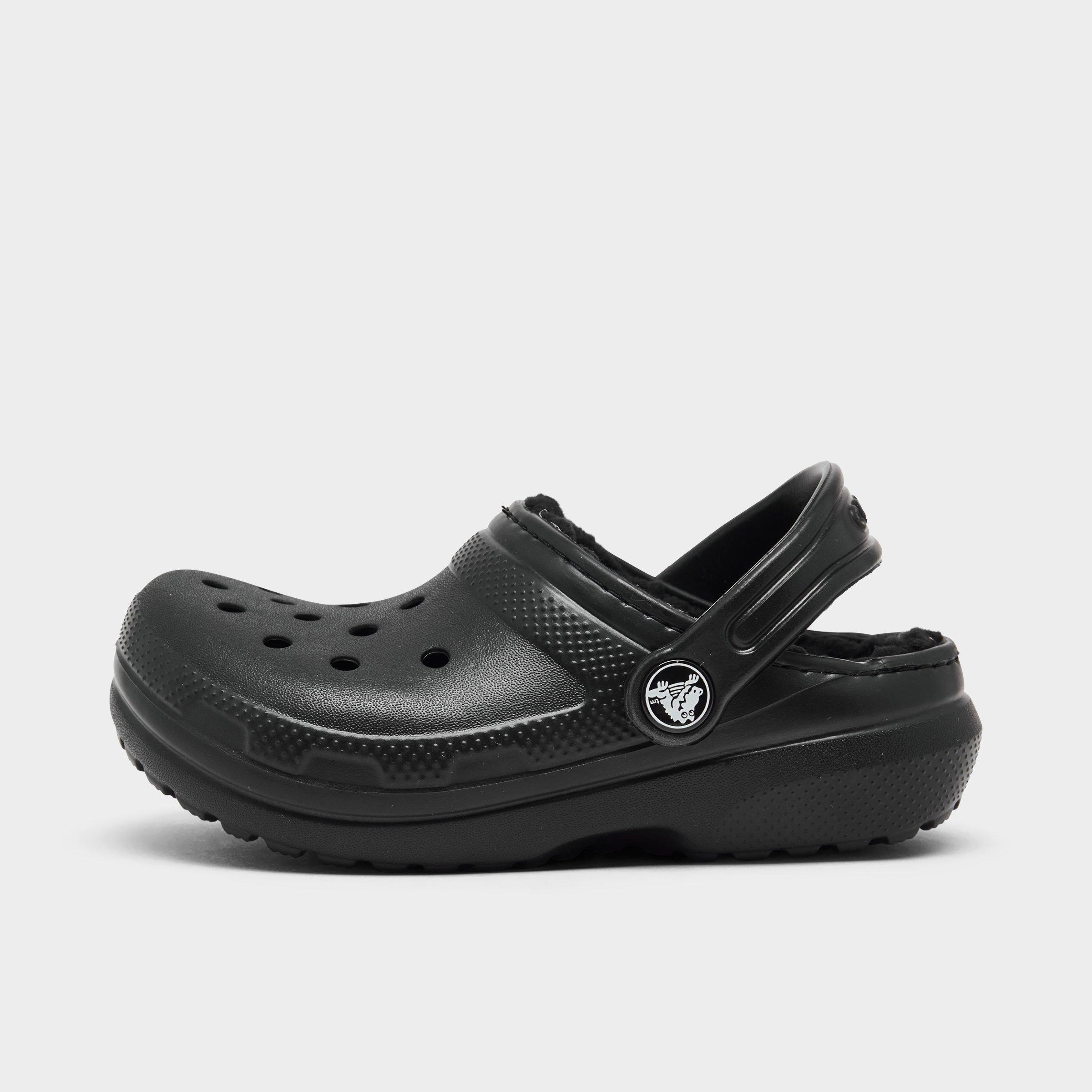 Crocs Kids Toddler Classic Lined Clog Shoes in Black Size: 4.0