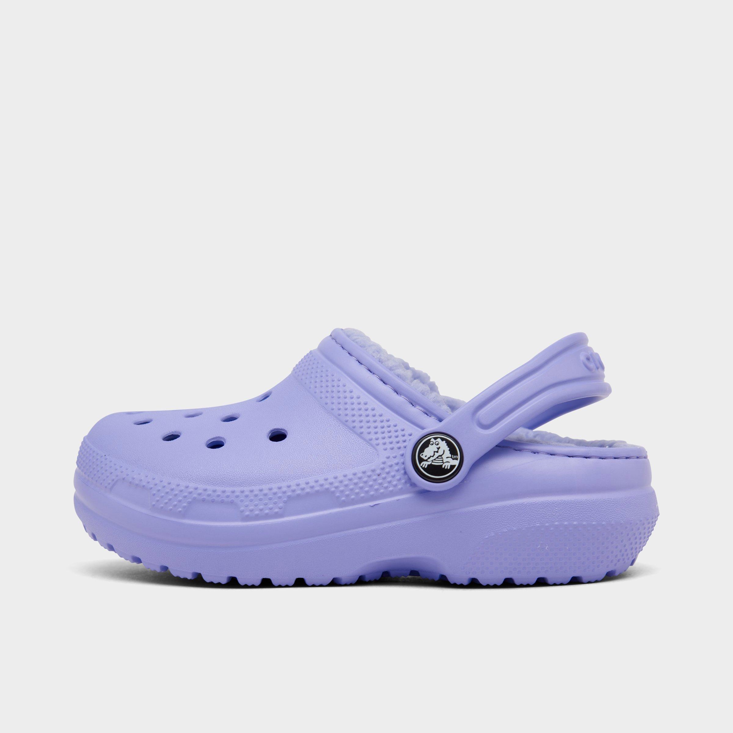 Crocs Babies'  Kids' Toddler Classic Lined Clog Shoes In Digital Violet
