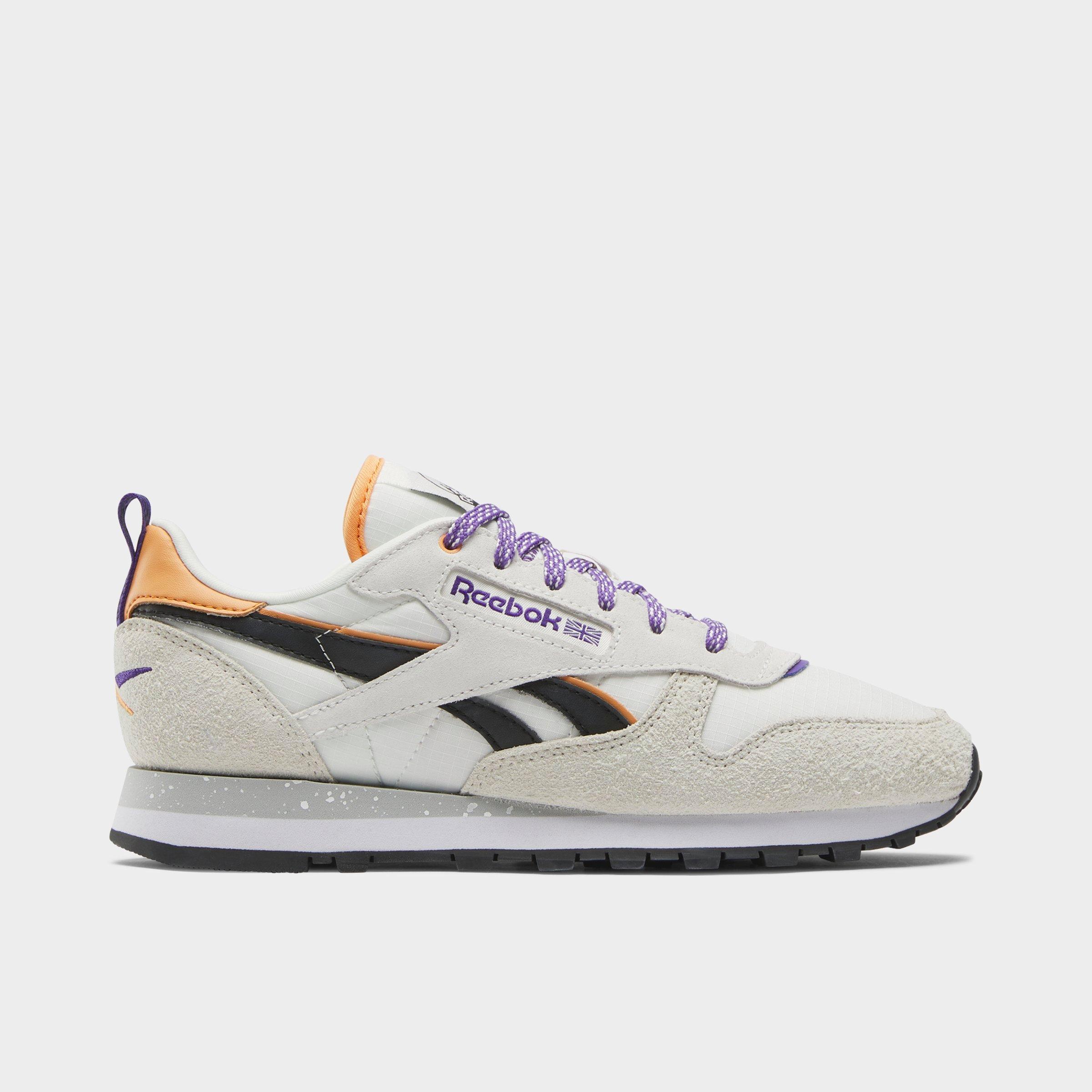 Reebok Women's Classic Leather Shoes In Chalk/alabaster/dynamic Purple