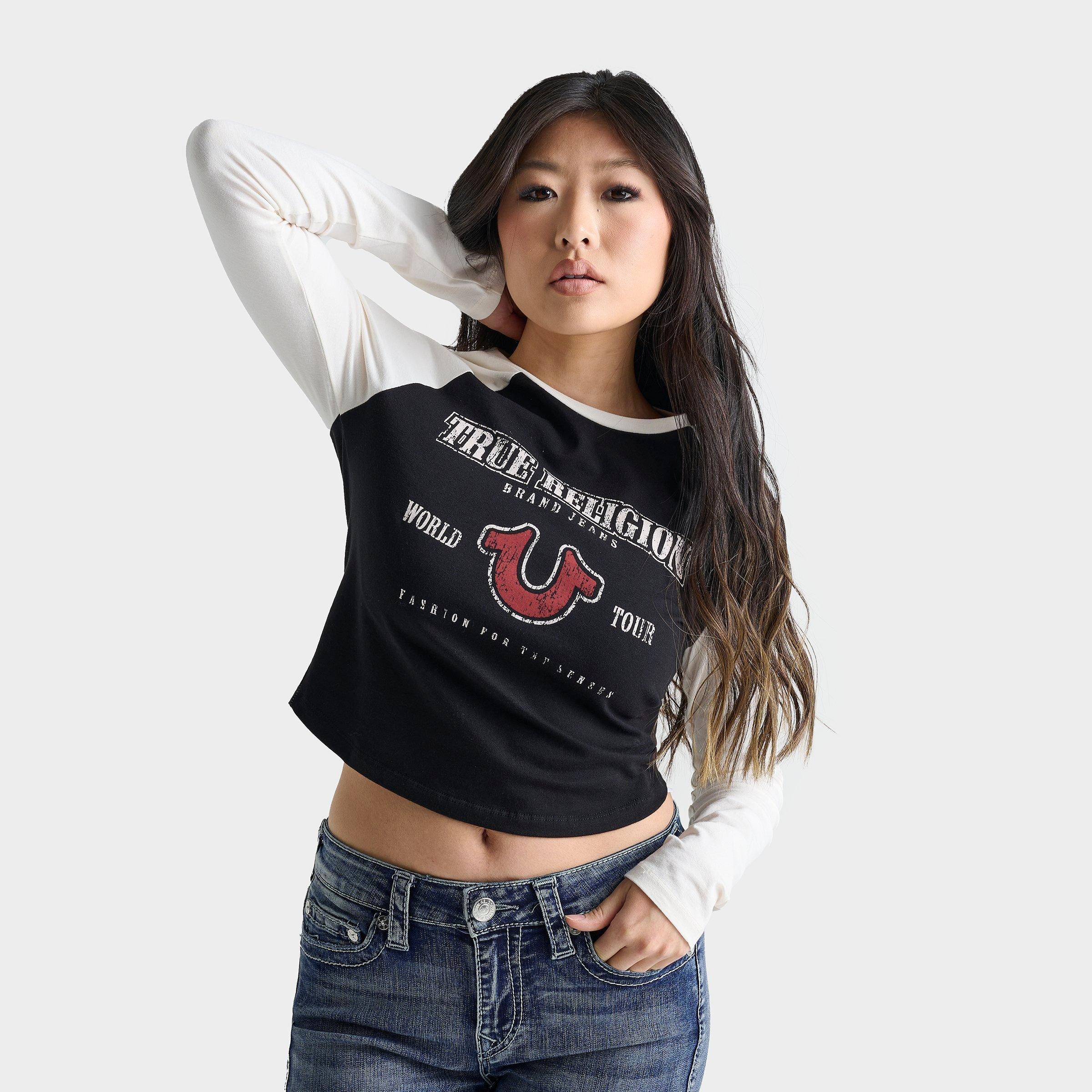 TRUE RELIGION TRUE RELIGION WOMEN'S RAGLAN LONG-SLEEVE T-SHIRT 