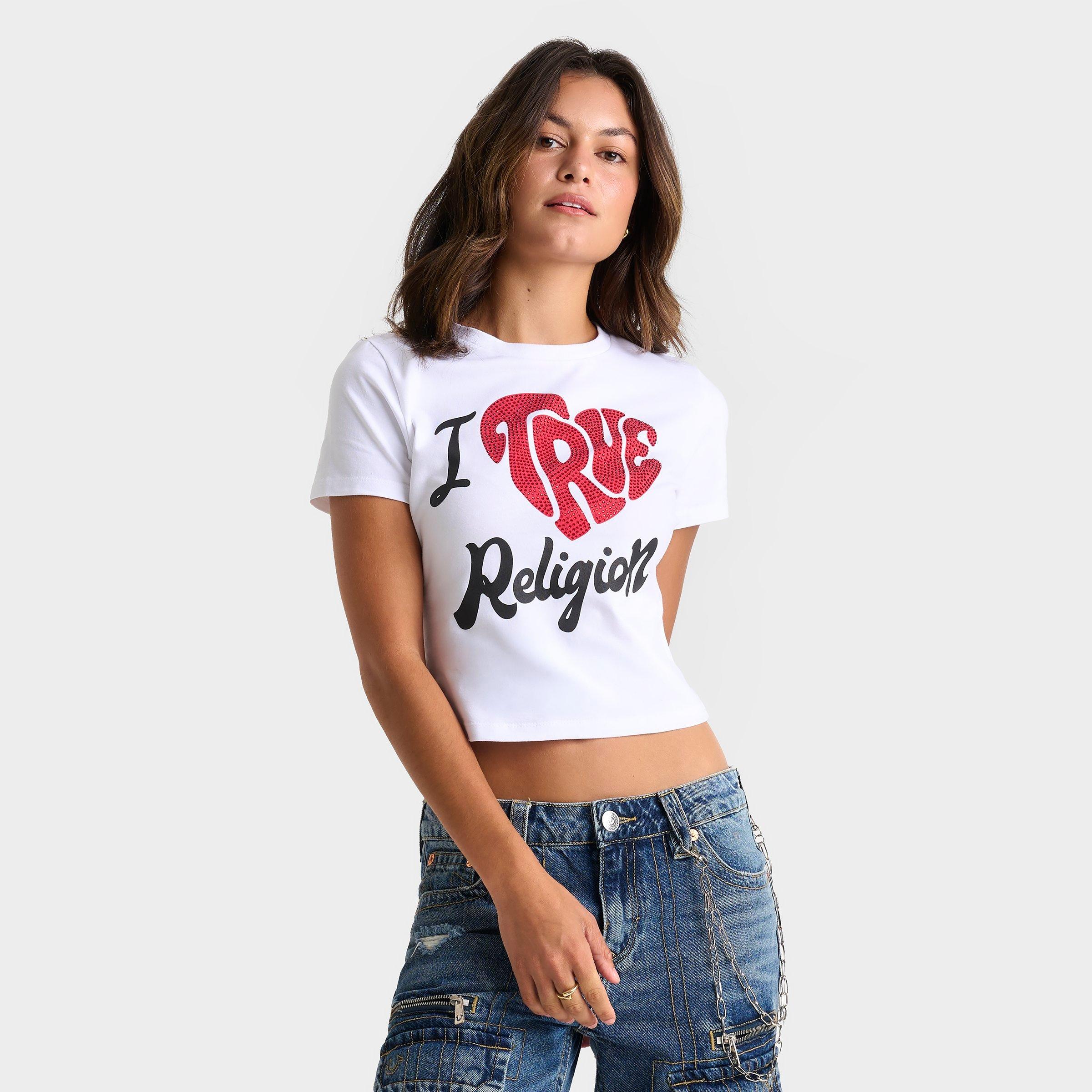 True Religion Women's "I Love " Baby T-Shirt in Black Size: XS