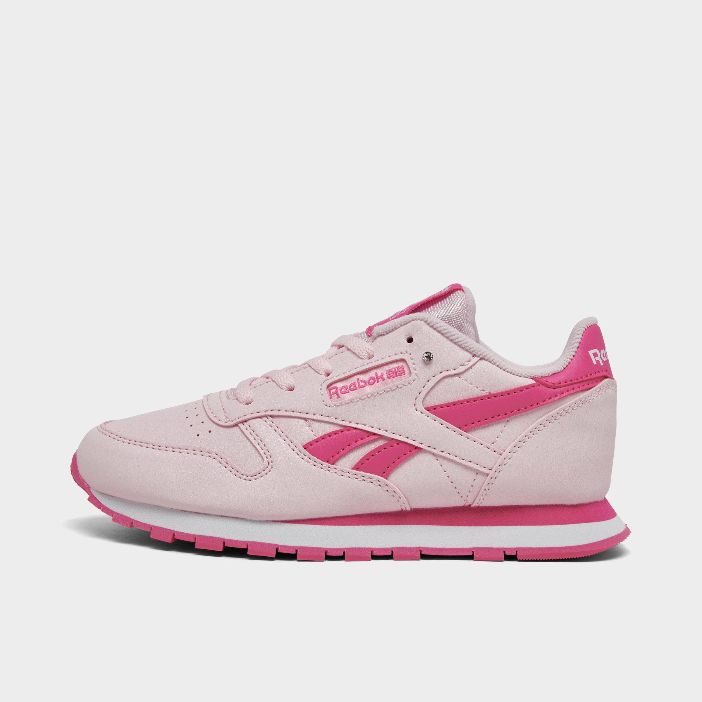 Reebok Girls' Little Kids' Classic Leather Casual Shoes in Pink/Frosted Berry Size 1.5