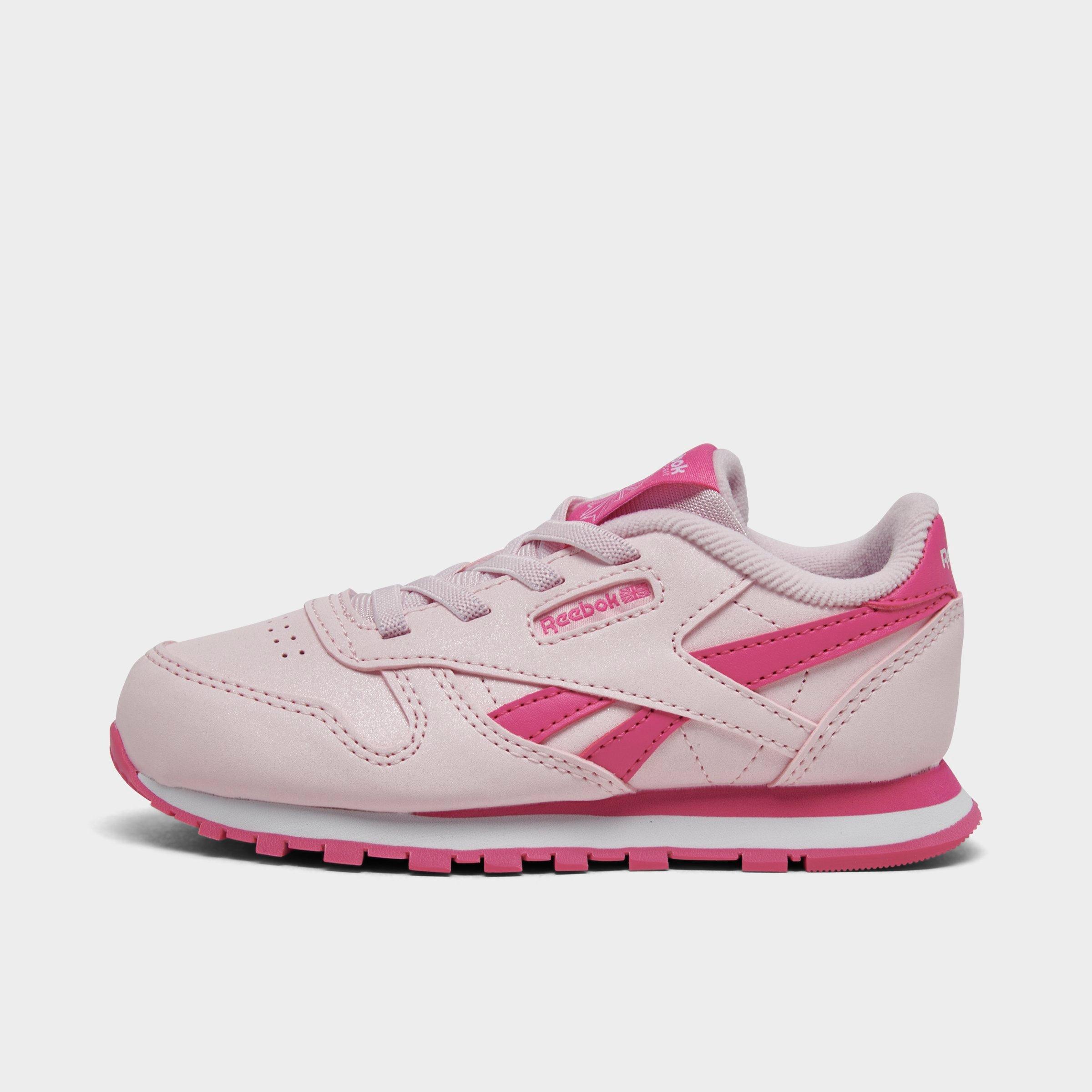 Reebok Girls' Toddler Classic Leather Casual Shoes in Pink/Frosted Berry Size 10