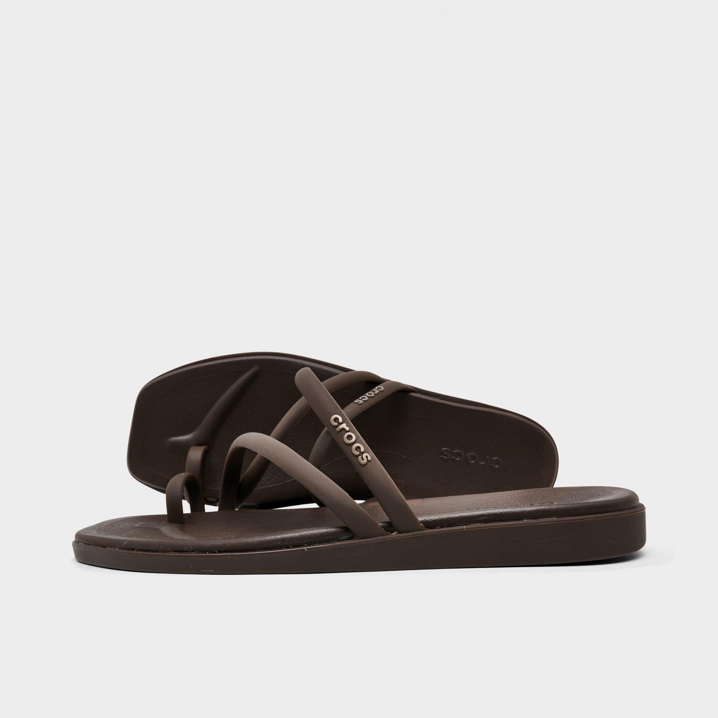 Crocs Women's Miami Toe Loop Sandals in Coffee Size: 10.0
