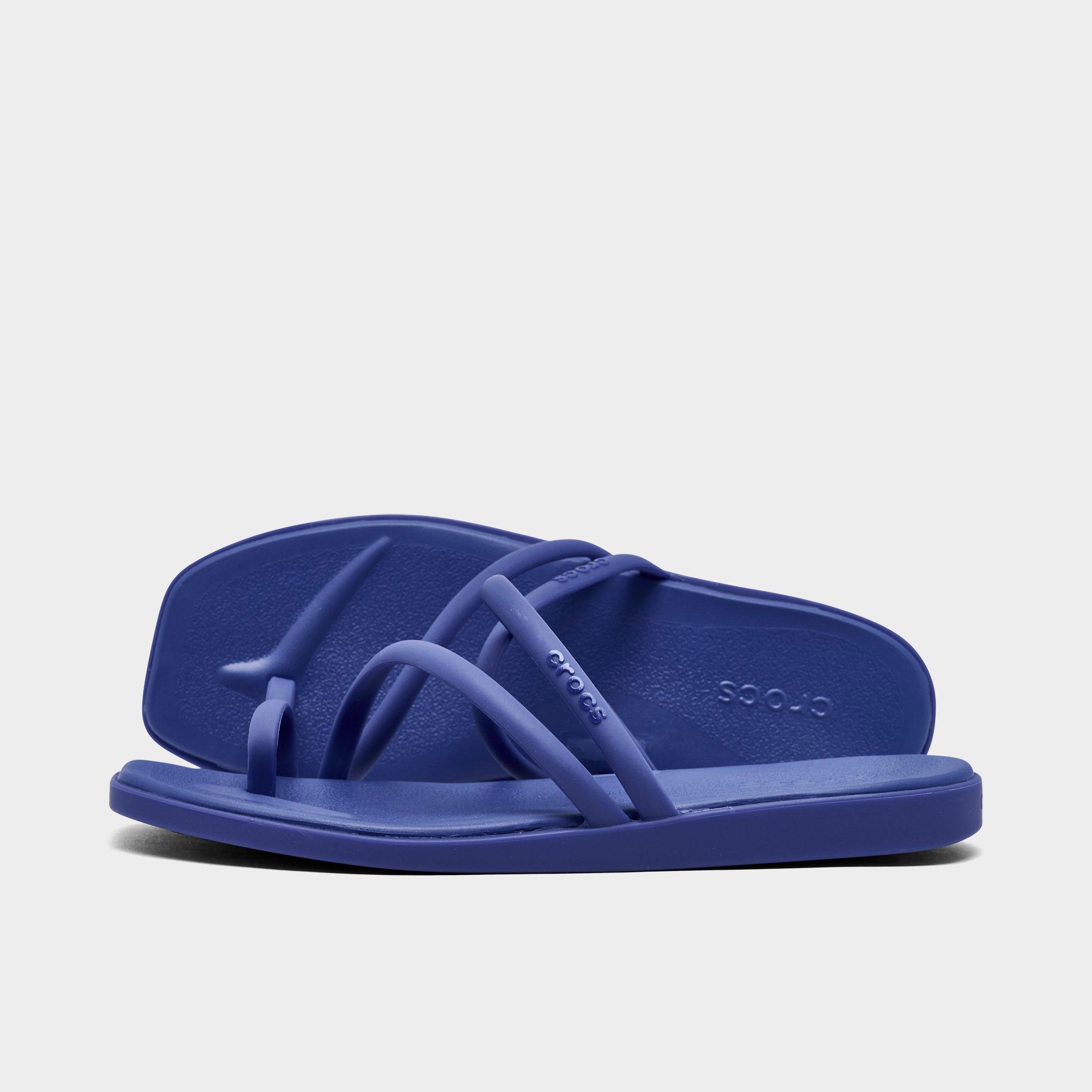 Crocs Women's Miami Metallic Toe Loop Sandals in Sapphire Size: 5