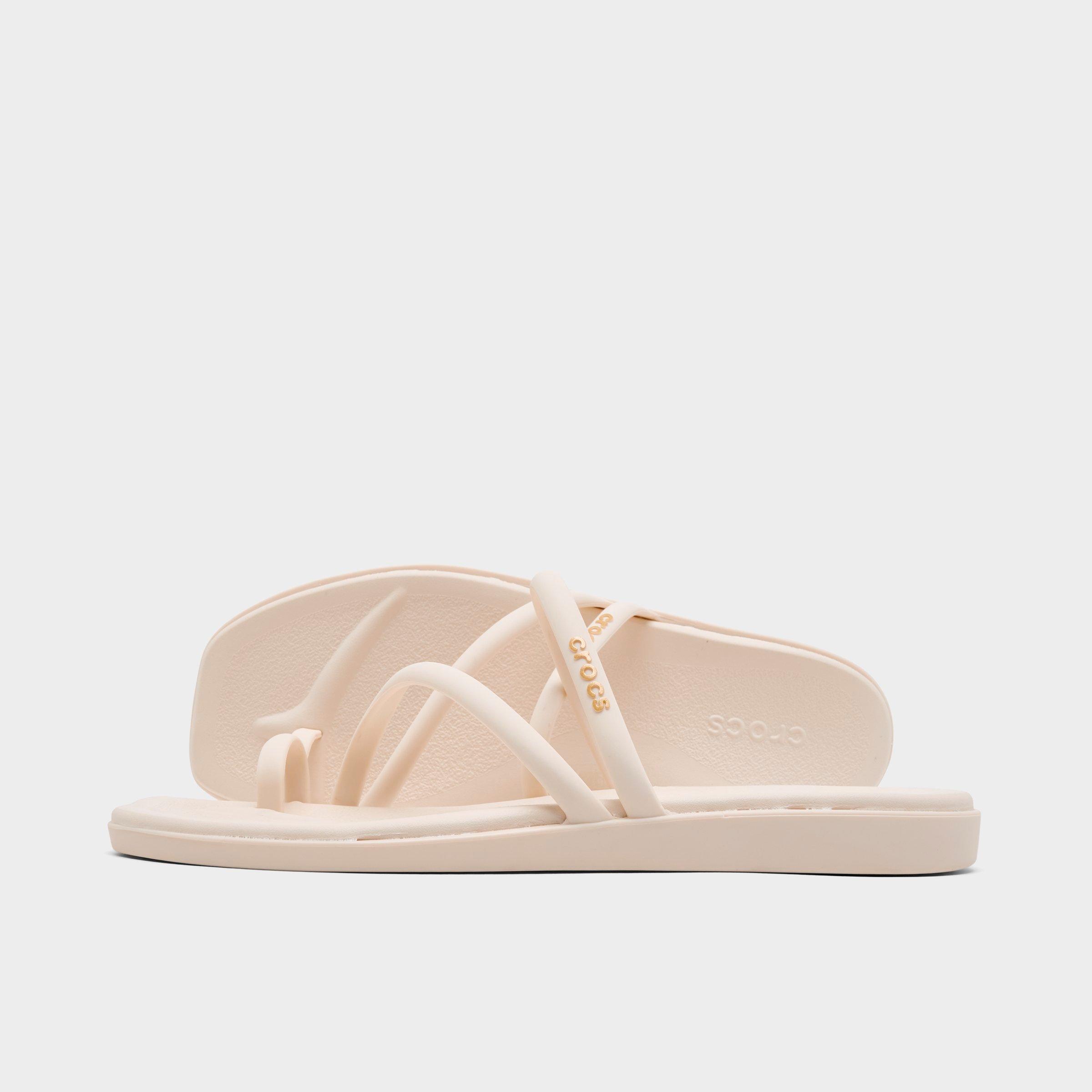 Crocs Women's Miami Metallic Toe Loop Sandals in Dew Size: 5