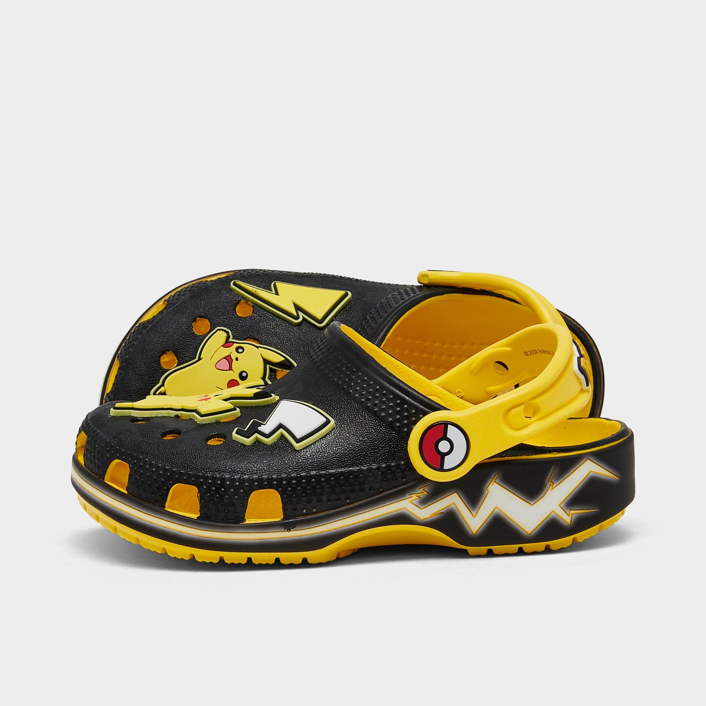 Shop Crocs Kids' Toddler X Pokemon Pikachu Classic Clog Shoes In Black/lemon