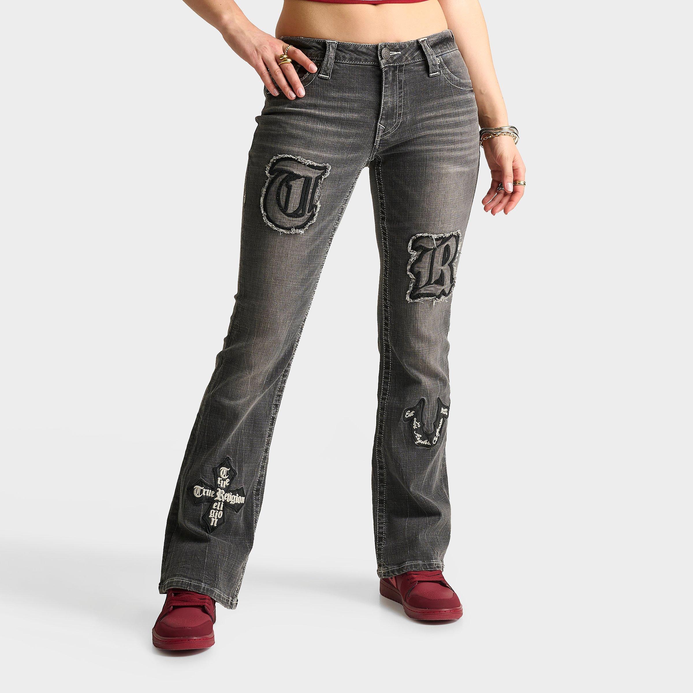 True Religion Women's Becca Appliqué Mid-Rise Bootcut Jeans in Lush Glow Size: 24