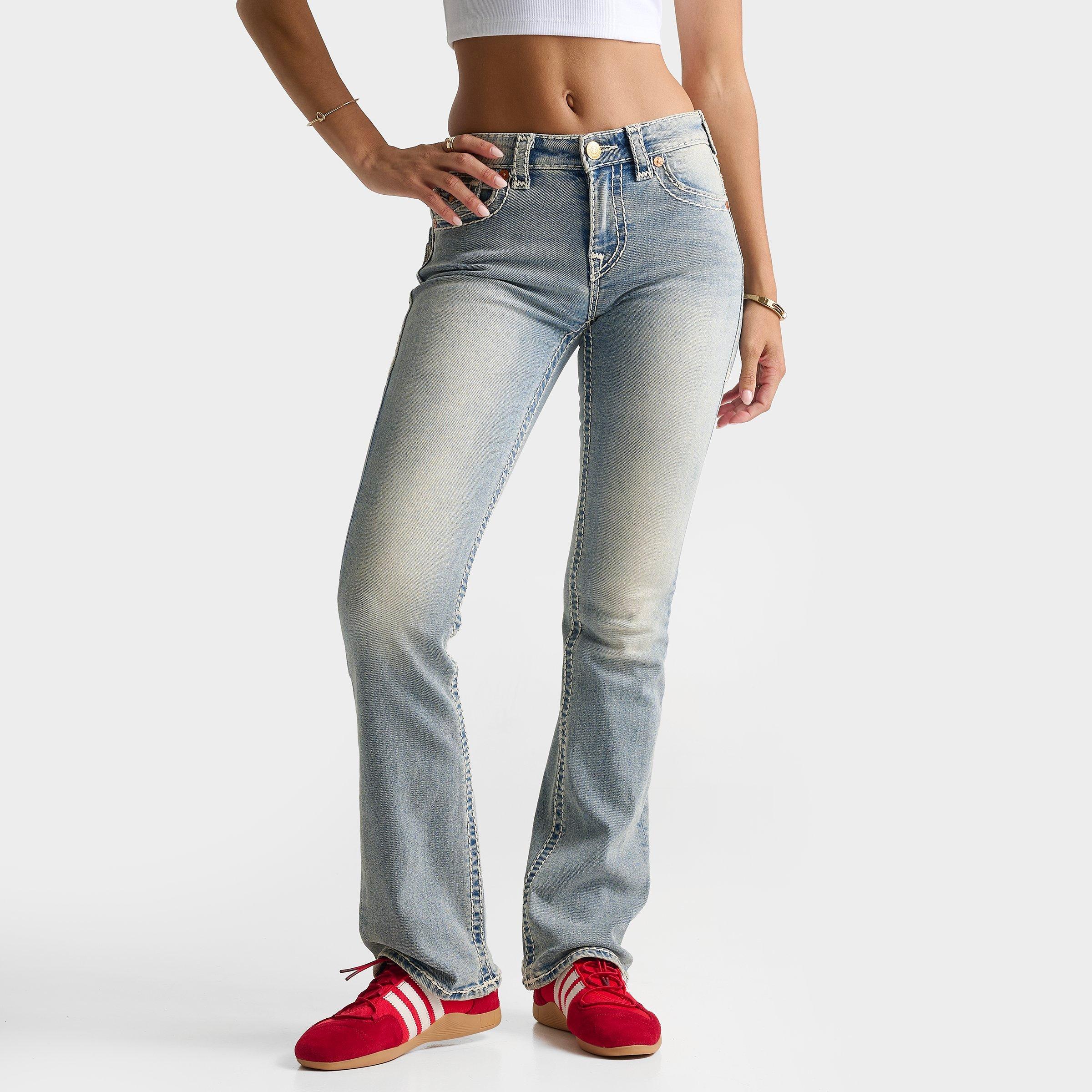 True Religion Women's Becca Tiger Super T Flap Mid-Rise Bootcut Jeans
