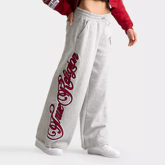 Women's True Religion Appliqué Wide-Leg Sweatpants