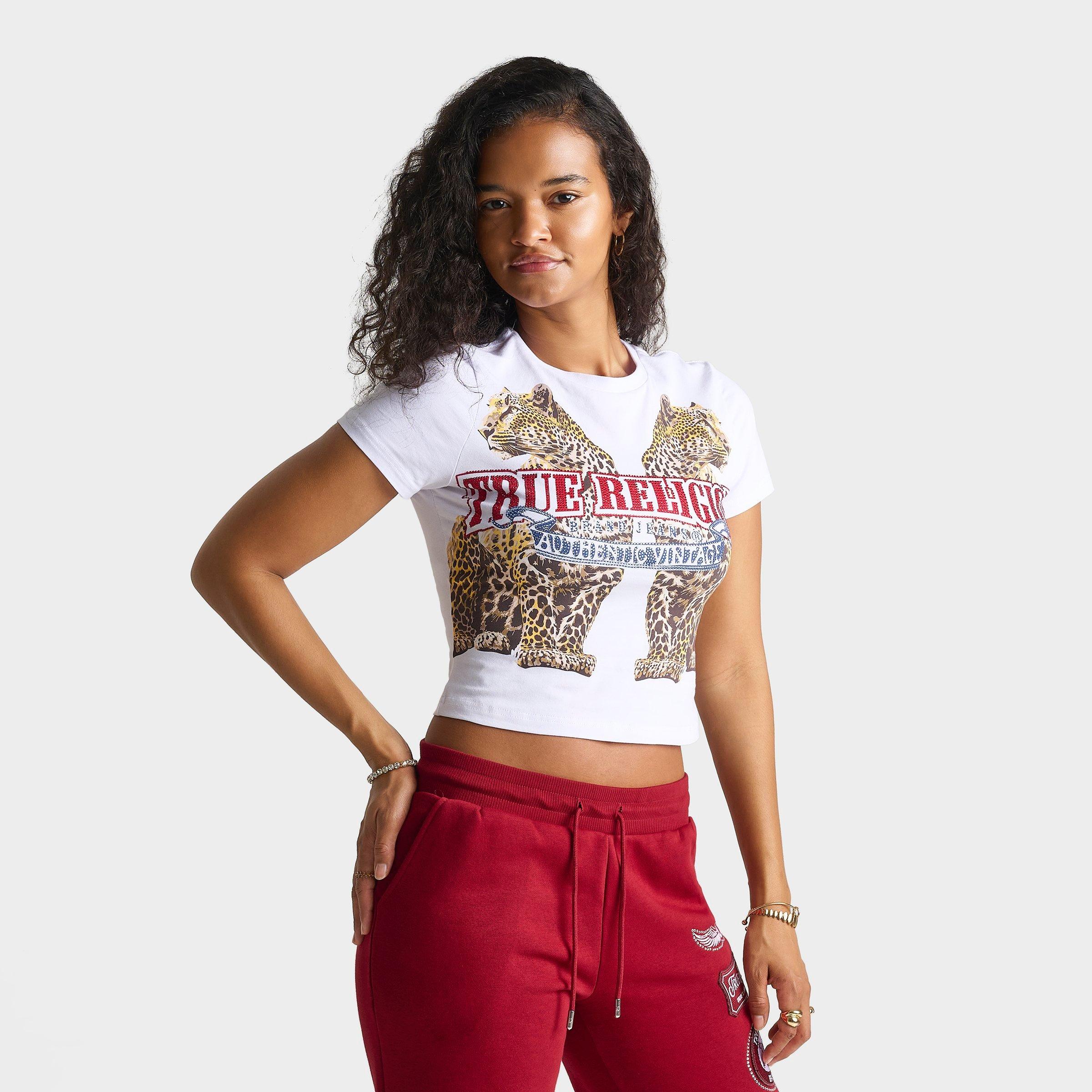 True Religion Women's Crystal Leopard Baby T-Shirt