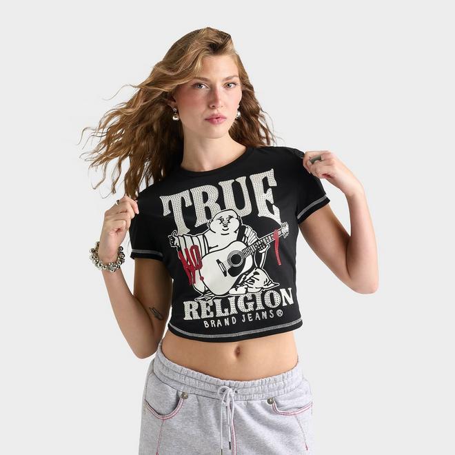 Women's True Religion Crystal Buddha T-Shirt 