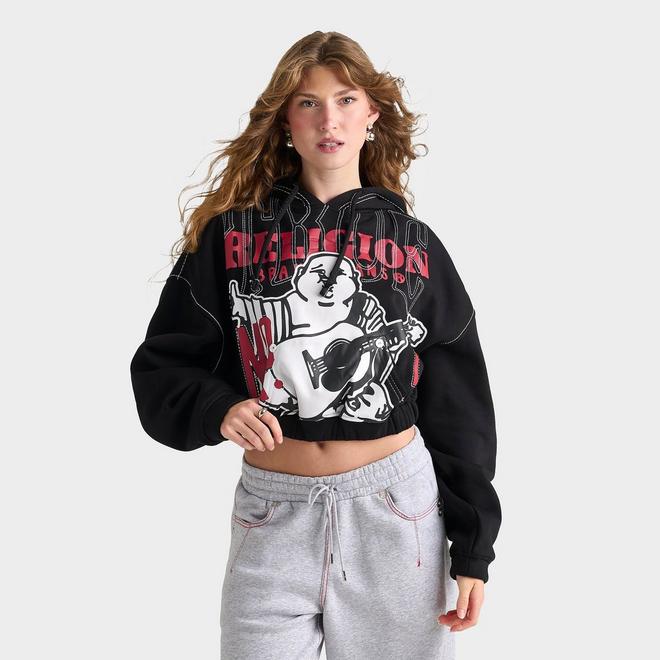 Women's True Religion Stitch Buddha Big T Girlfriend Pullover Hoodie