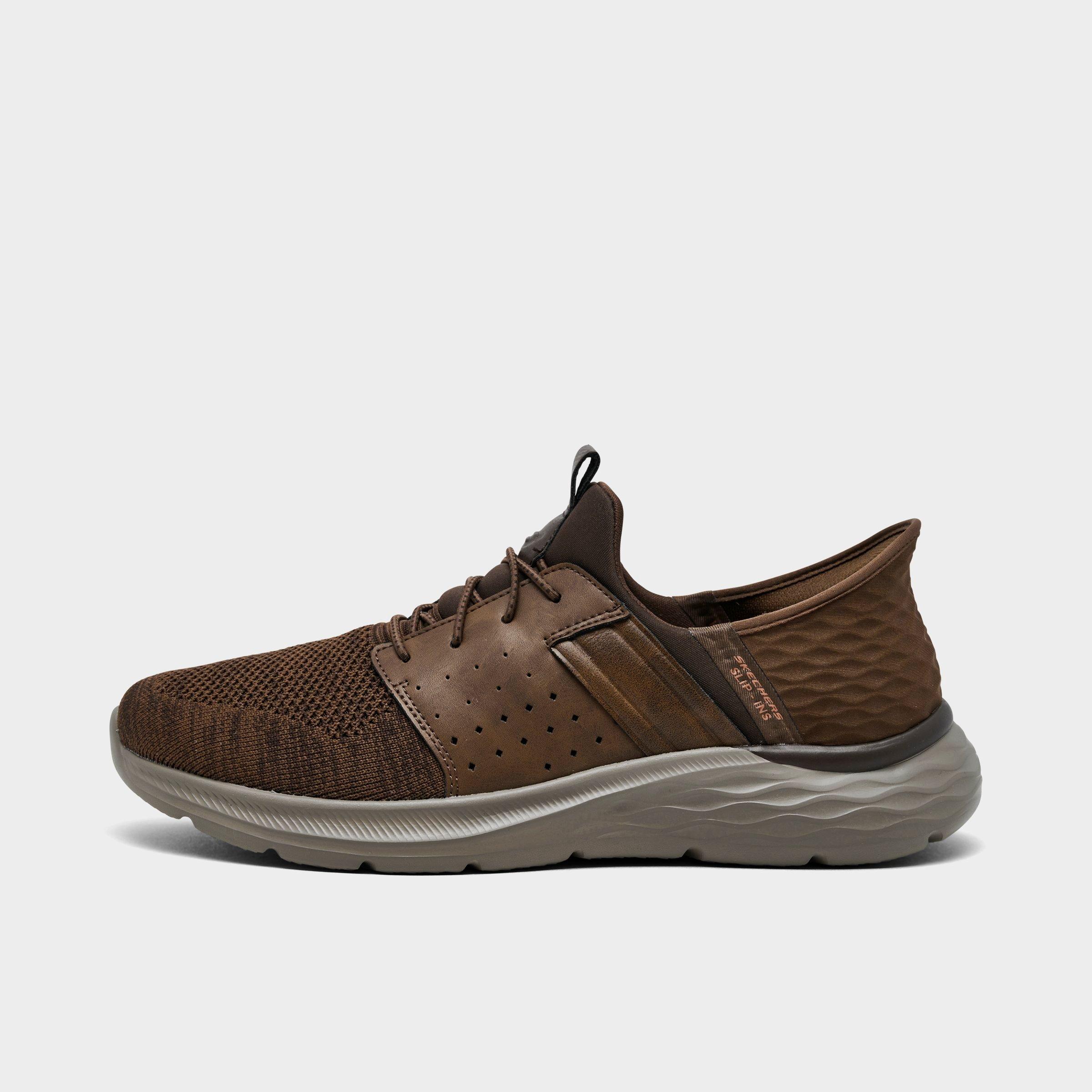 Men's Skechers Slip-ins Relaxed Fit: Garner - Newick Casual Shoes in Brown/Grey Size: 7.0