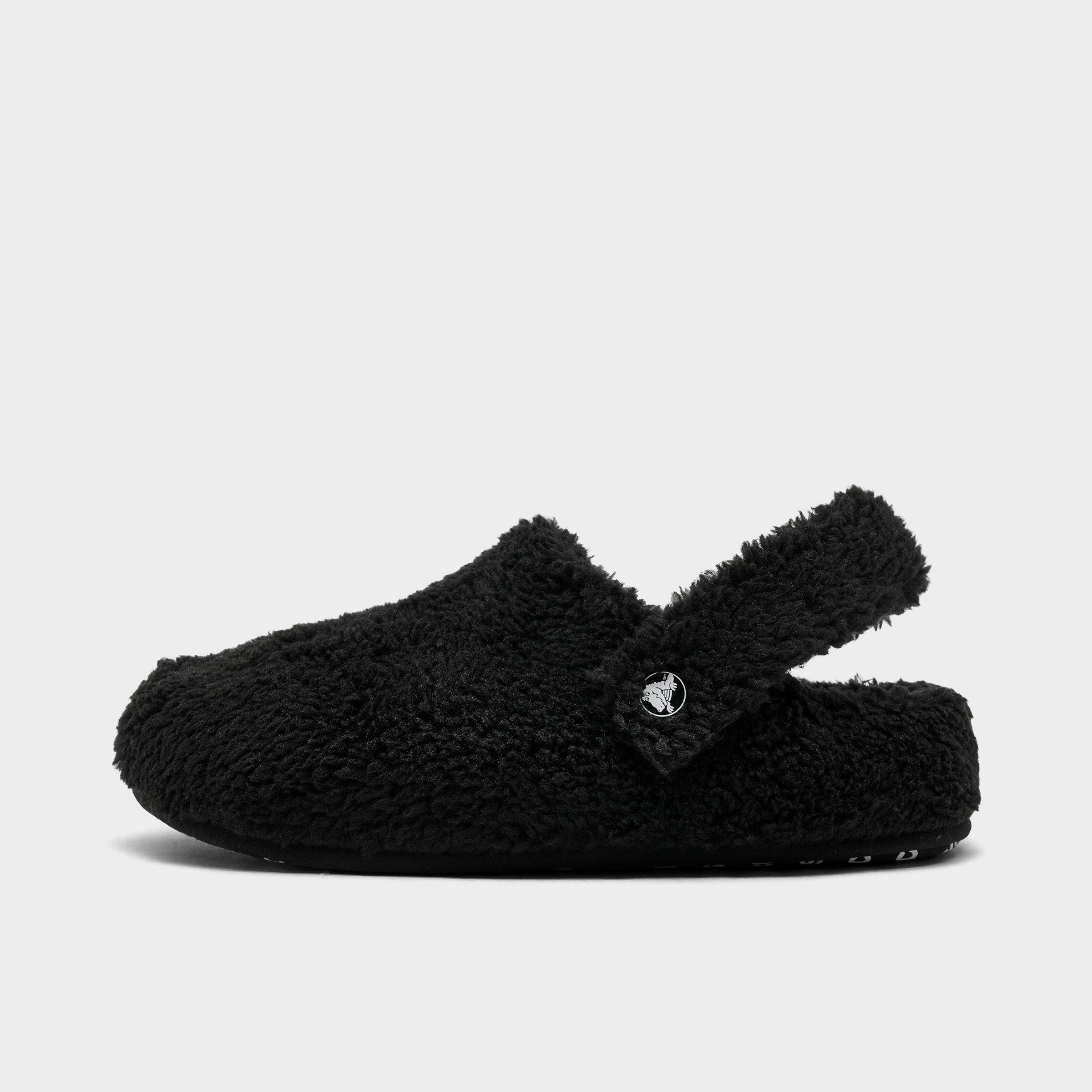 Crocs Girls' Big Kids Classic Cozzzy Slippers in Black Size: 4.0