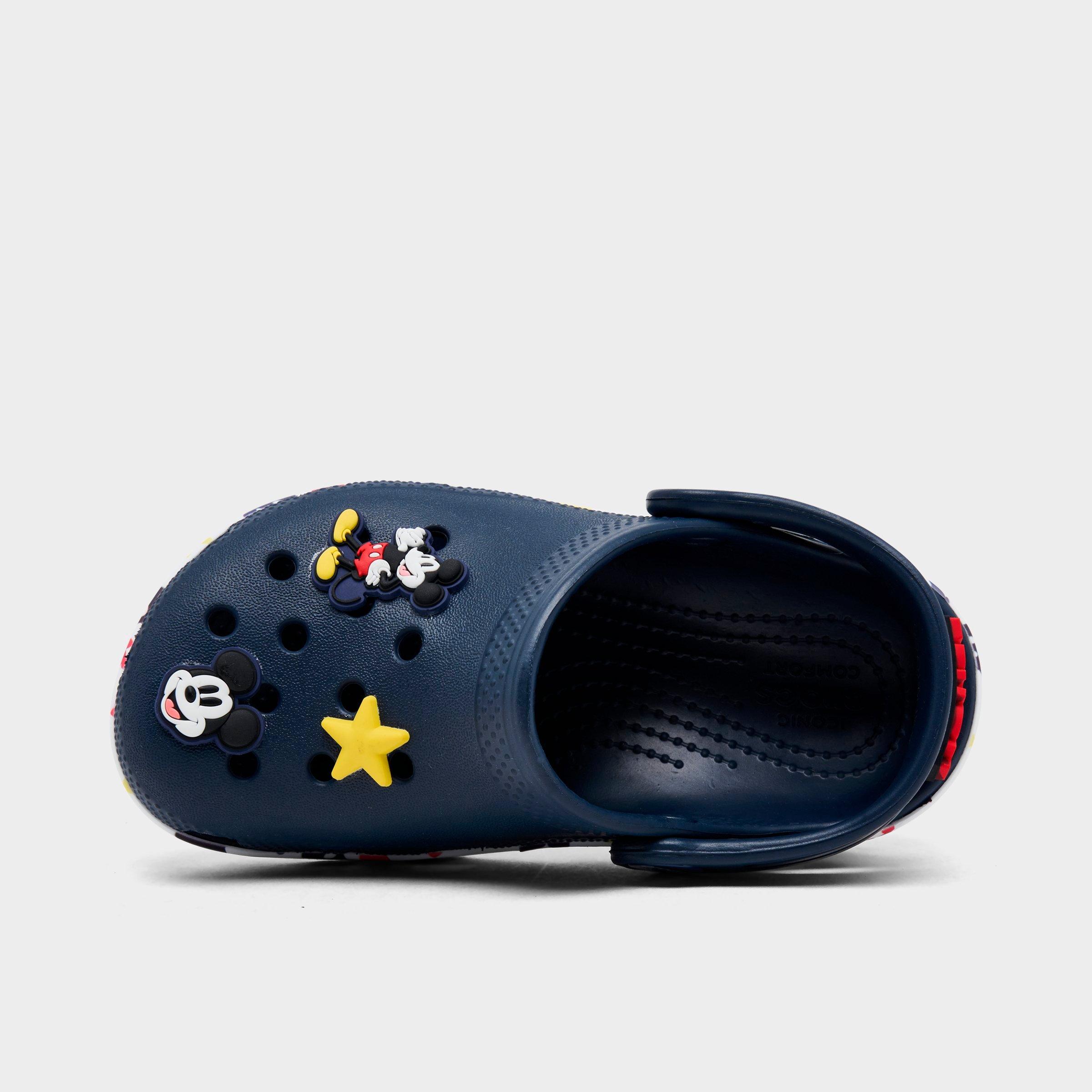 Crocs Kids Toddler x Disney Mickey & Friends Classic Clog Shoes in Navy/White/Multi Size: 4.0