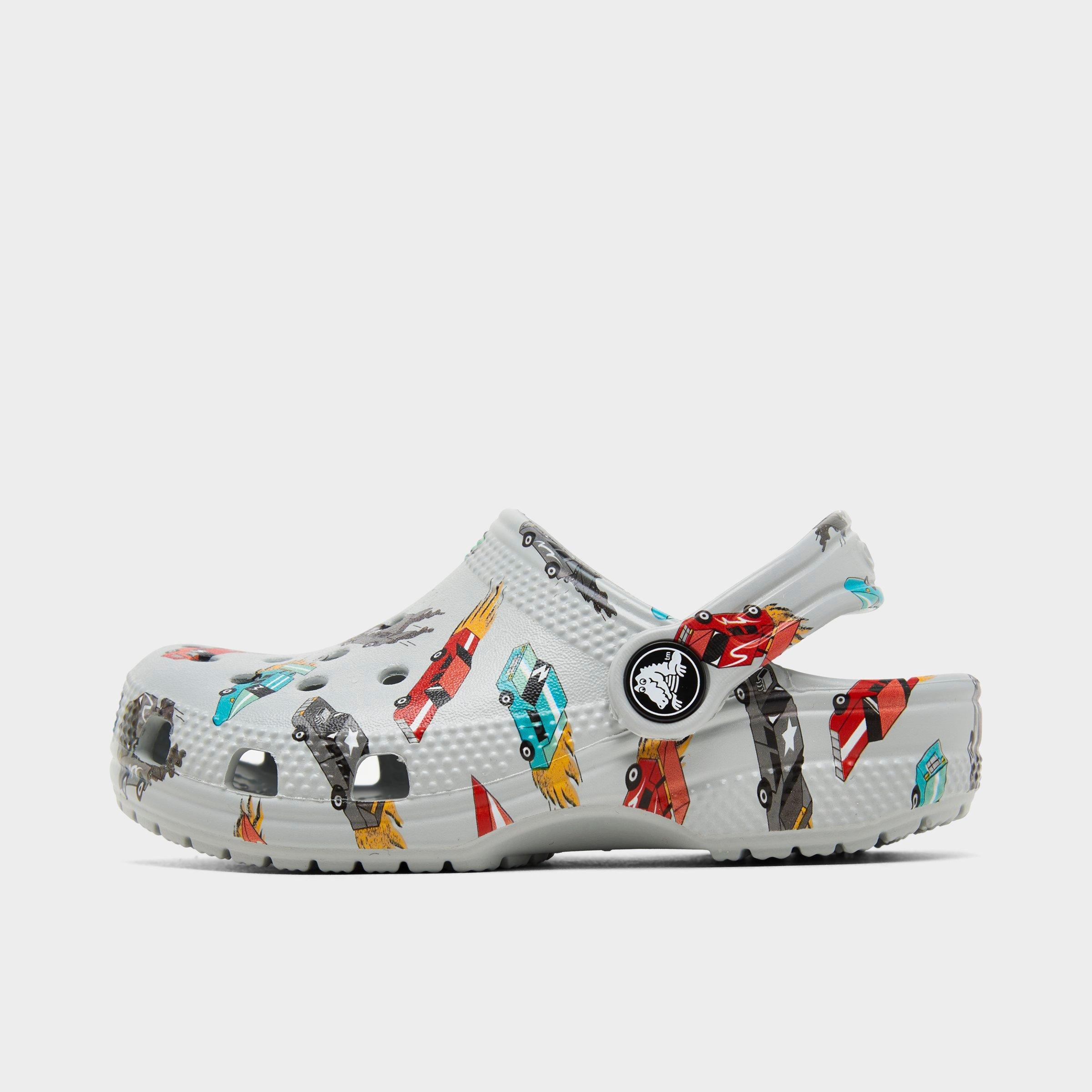 Crocs Kids Toddler Race Car Classic Clog Shoes in Grey Multi Size: 4.0