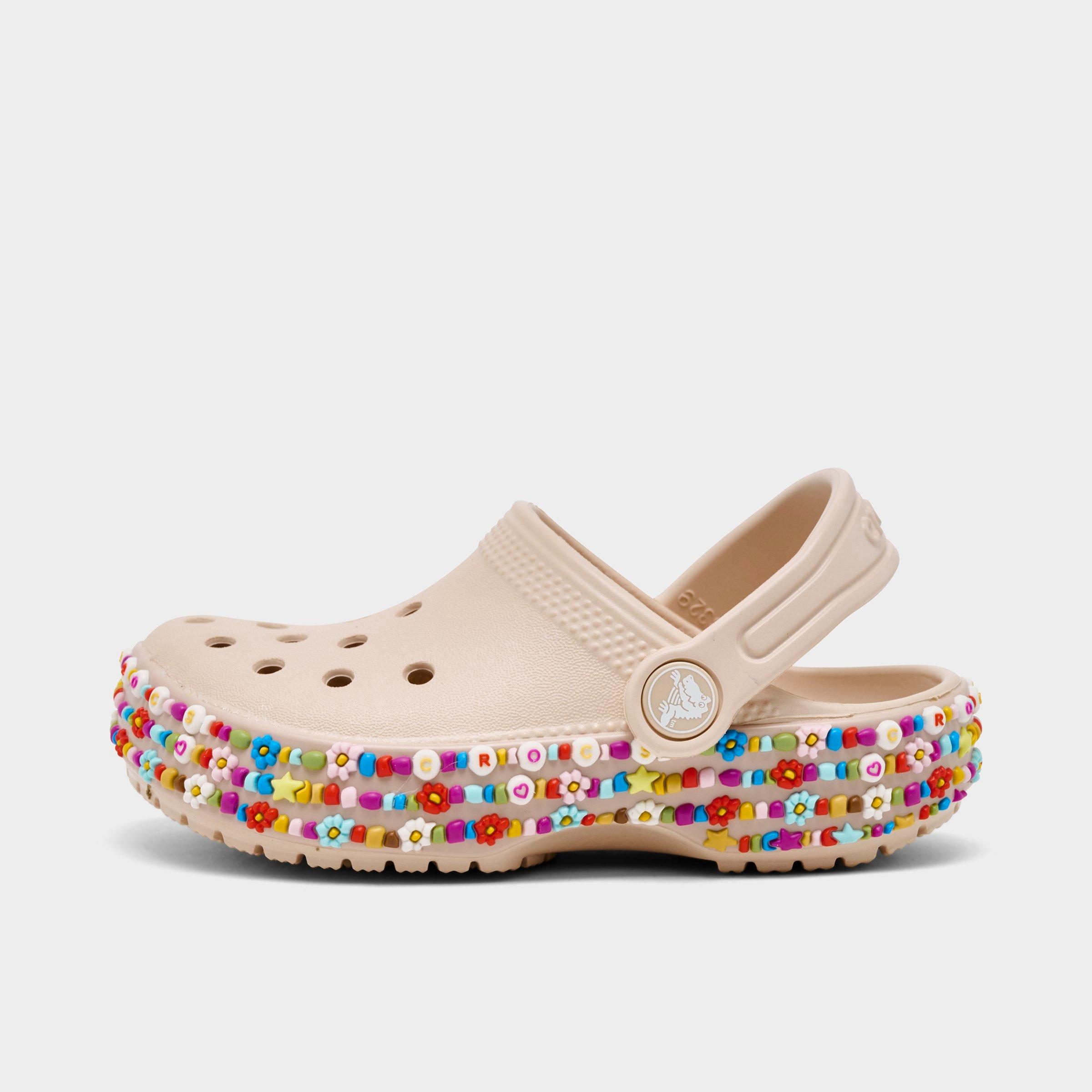 Crocs Girls' Toddler Friendship Bracelet Classic Clog Shoes in Quartz Size: 4.0
