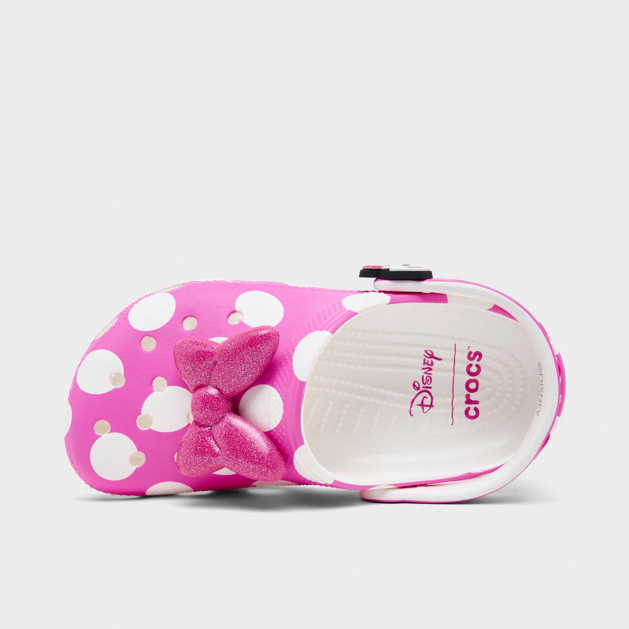 Crocs Girls' Toddler x Minnie Mouse Classic Clog Shoes in Pink/White Size: 13.0