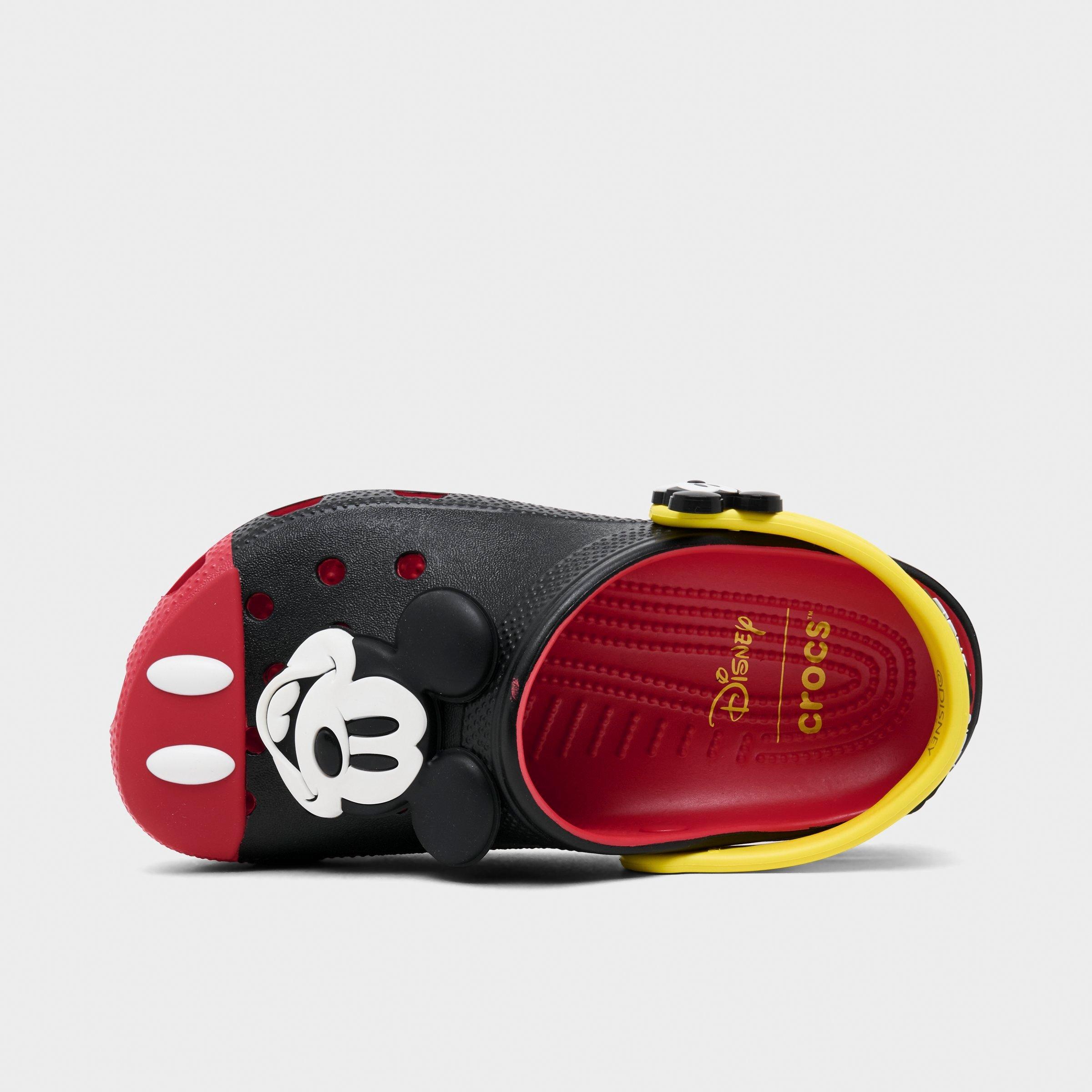 Crocs Little Kids x Disney Mickey Mouse Classic Clog Shoes in Black/Red Size: 11.0