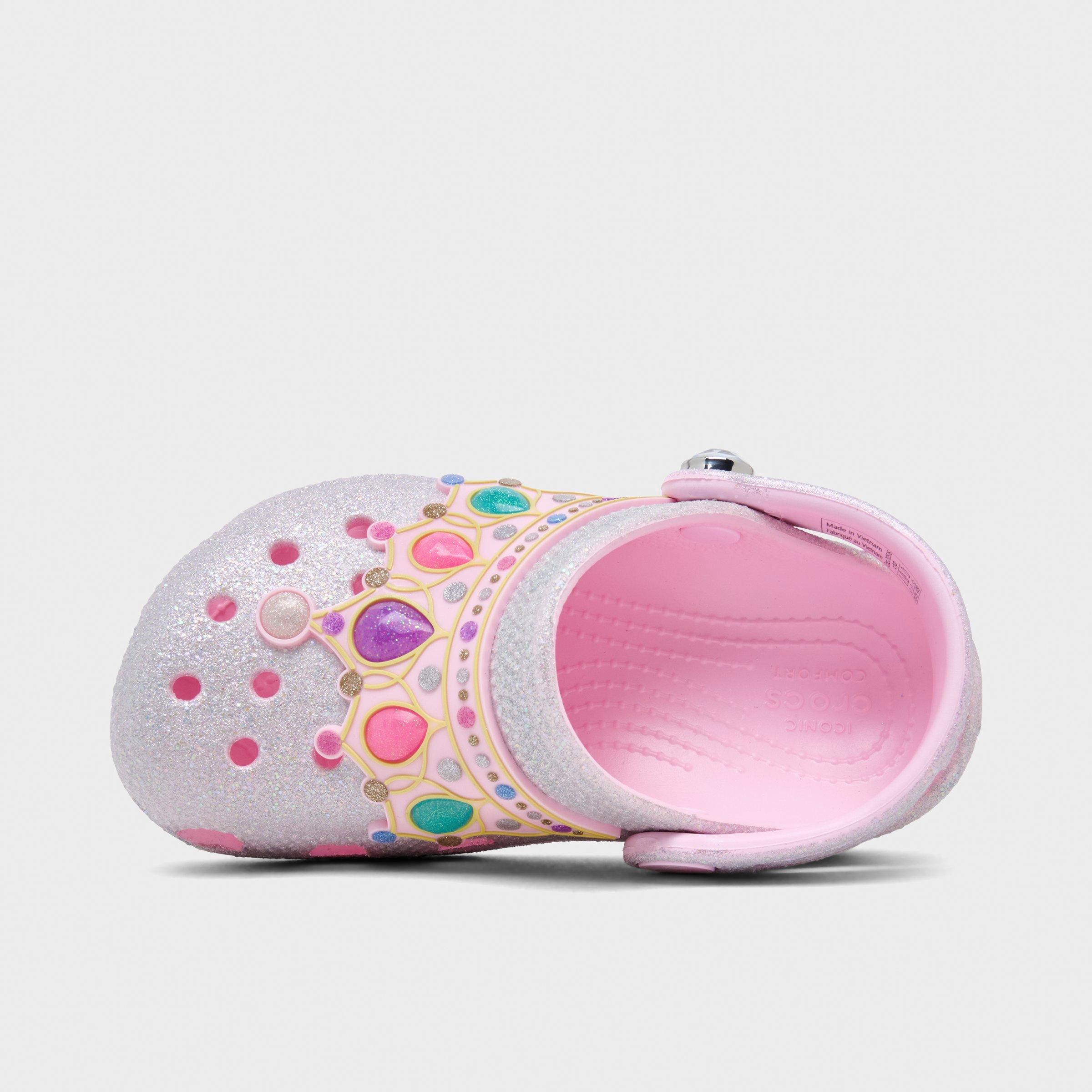 Crocs Girls' Toddler IAM Princess Glitter Clog Shoes in Pink Multi Size: 4.0