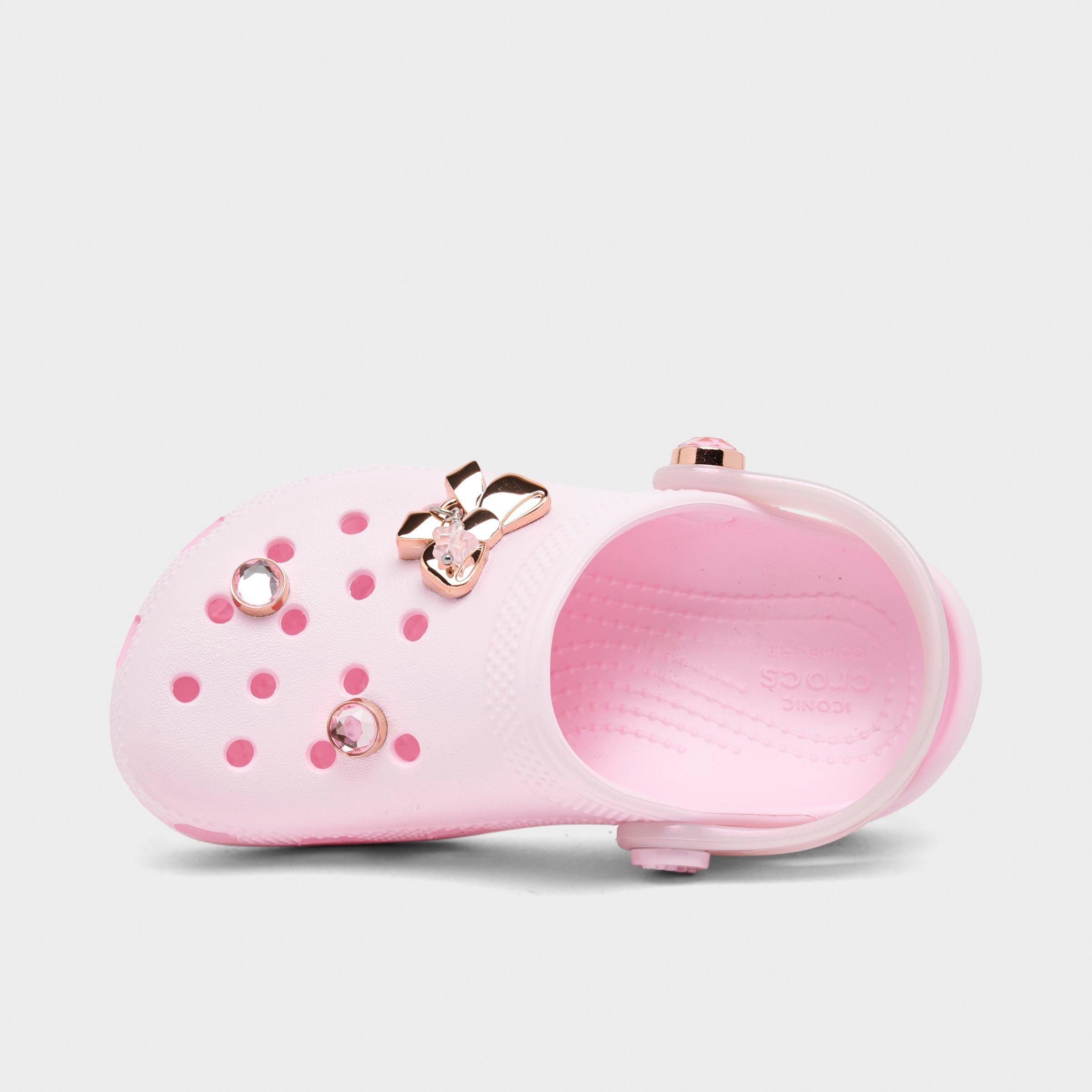 Crocs Girls' Toddler Bling Bow Classic Clog Shoes