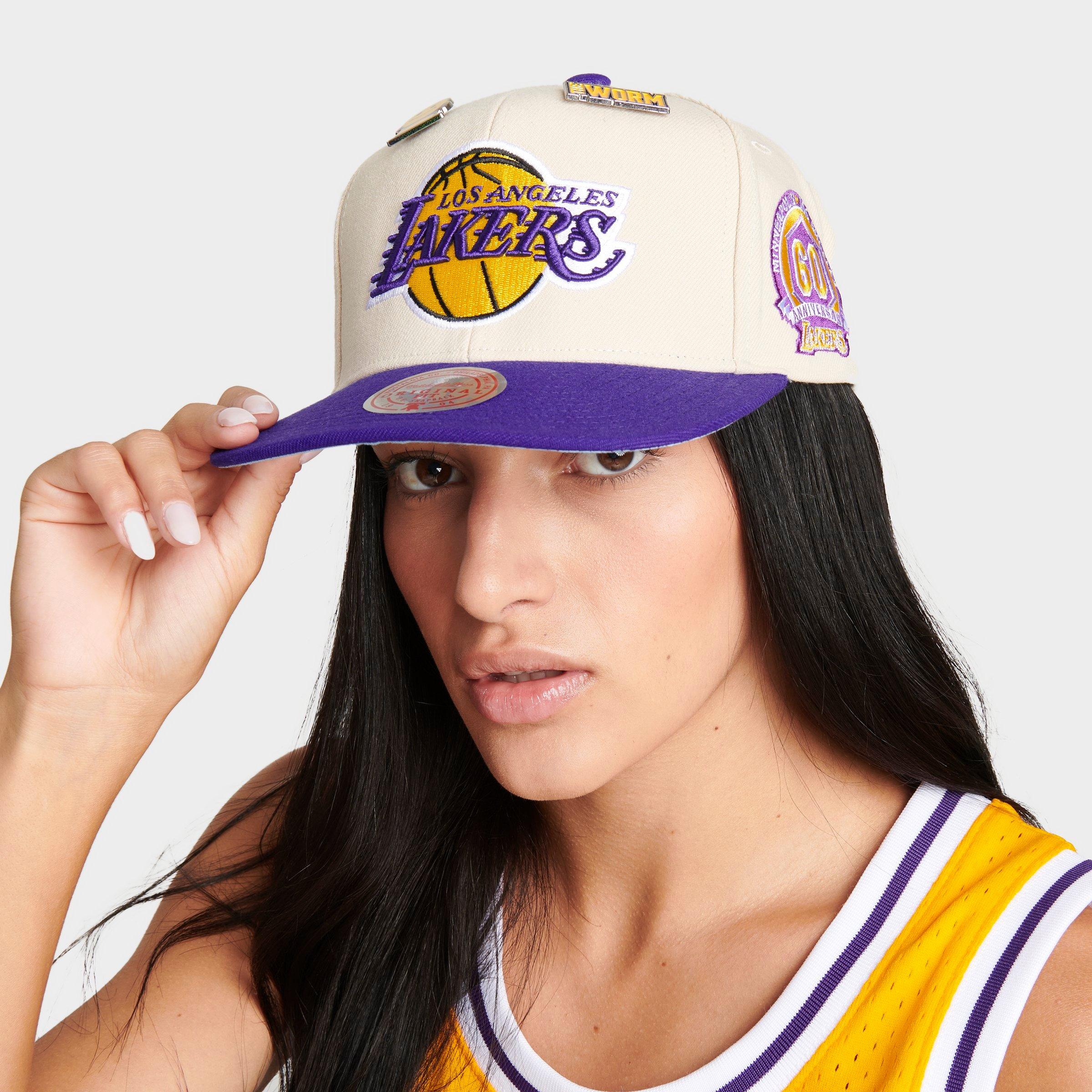 Lids Los Angeles Lakers Mitchell & Ness Hardwood Classics In Your Face  Deadstock Snapback Hat - White