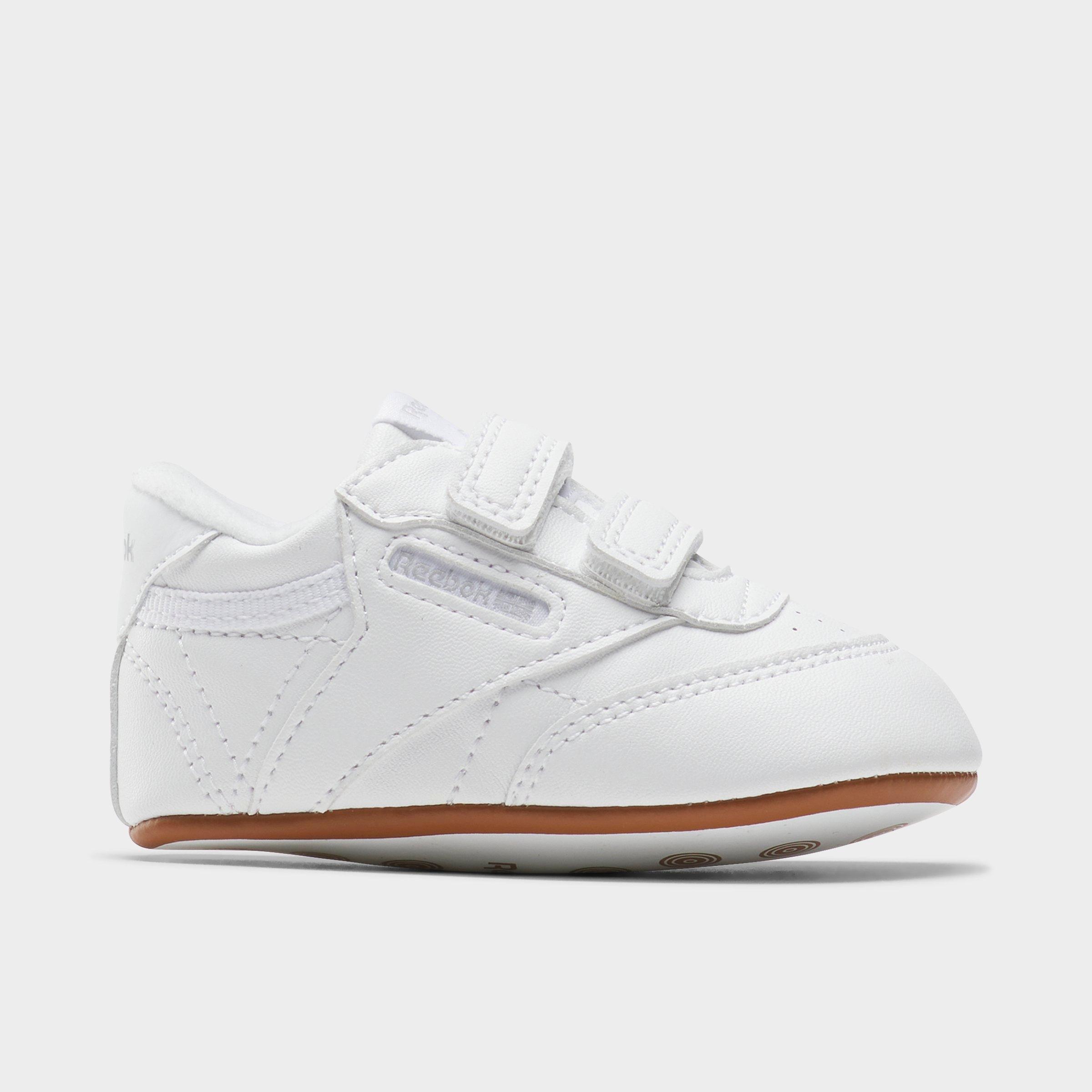 Reebok Infant Club C Stretch Lace Crib Shoes In White/white/white