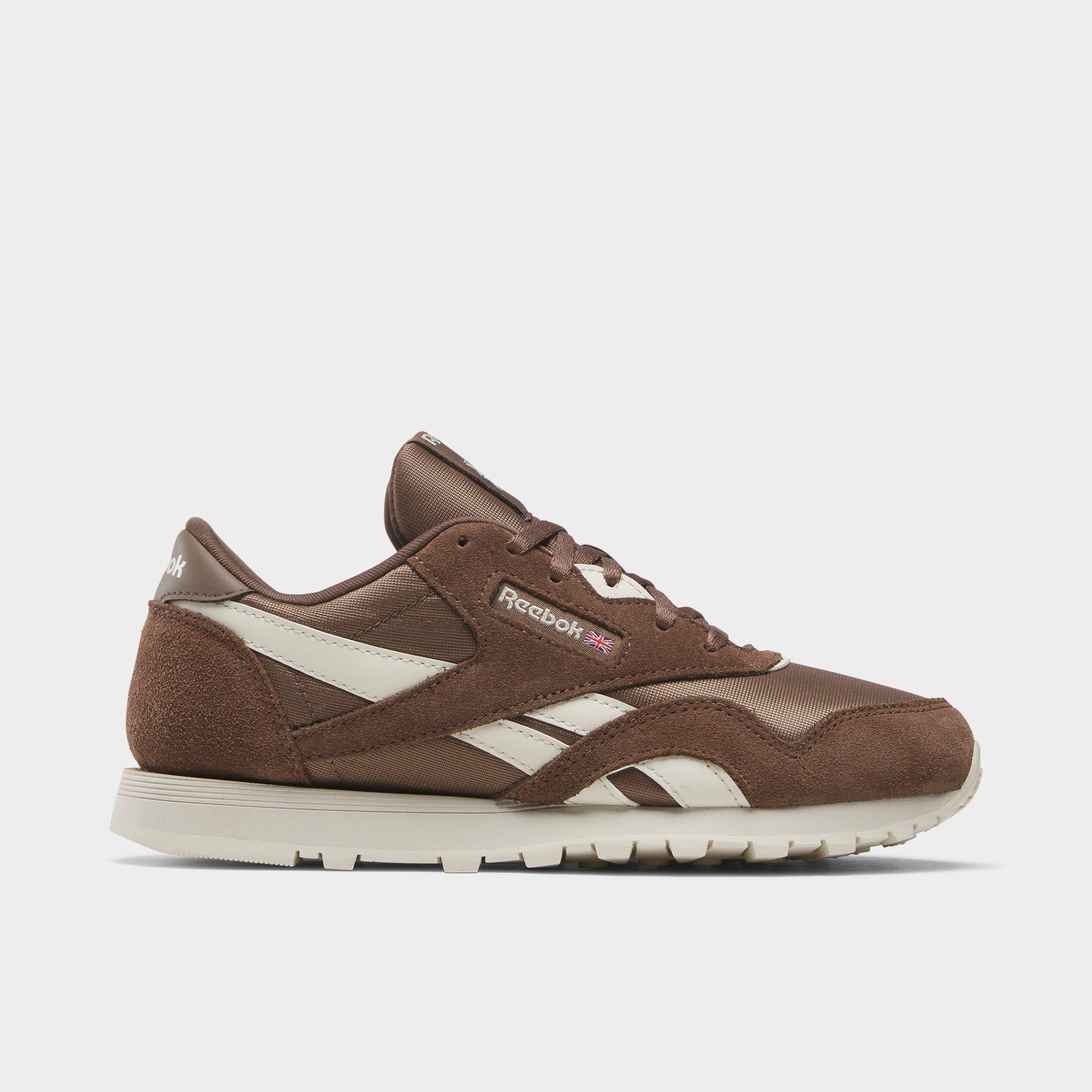 Reebok Boys Big Kids Classic Nylon Casual Shoes in Brown/Chalk Size: 3.5